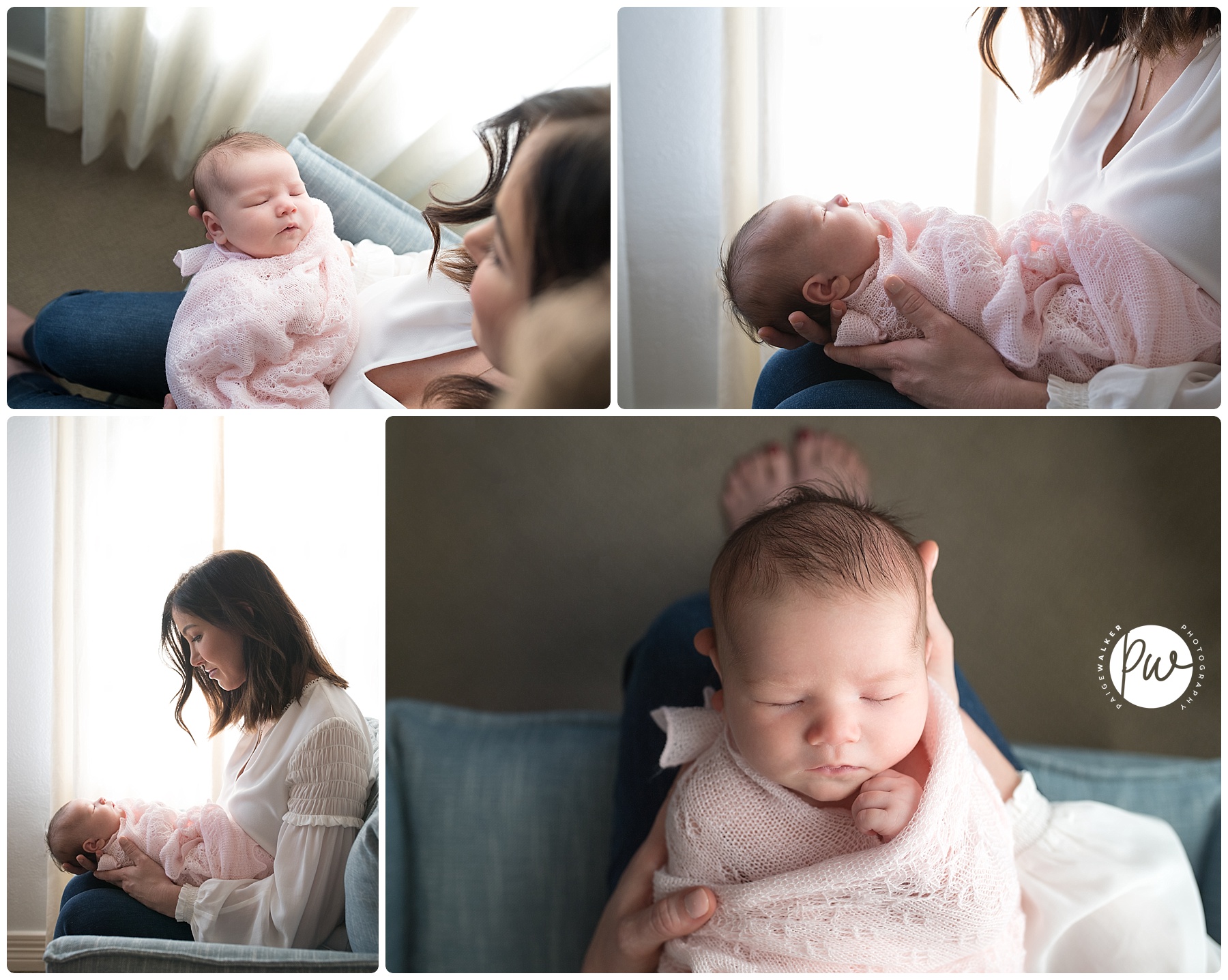 close up pictures of the mom holding her new daughter