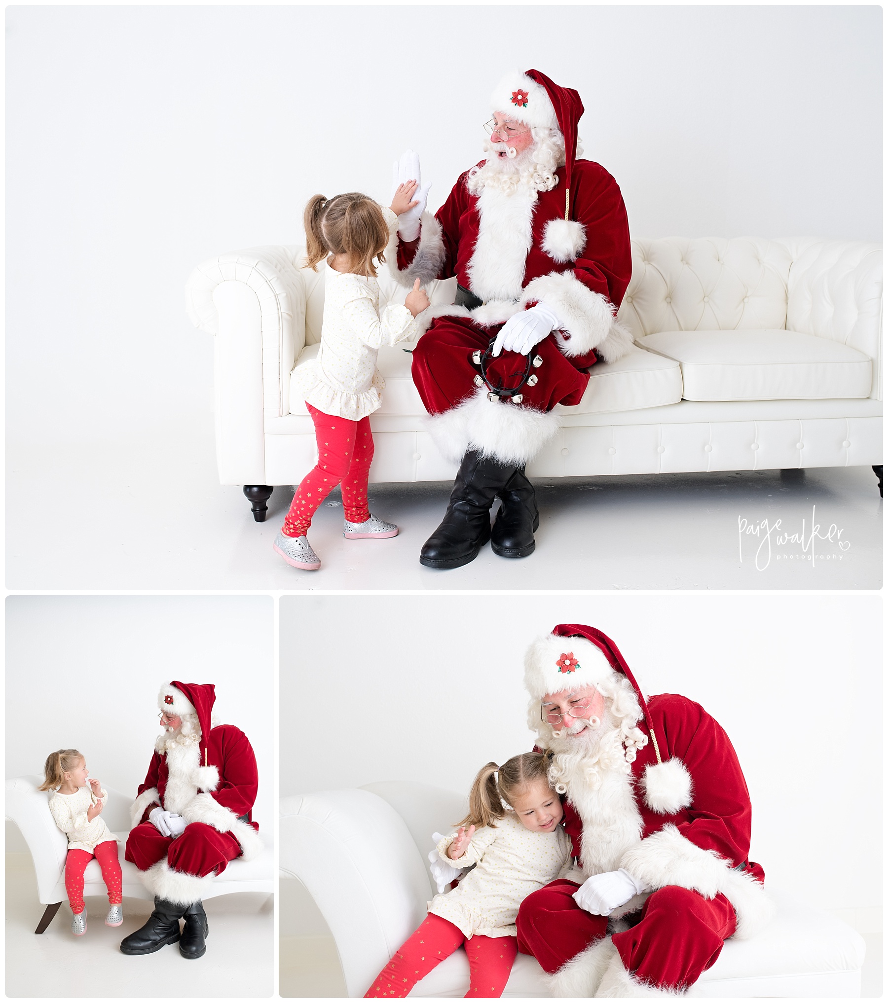 little girl hugging santa