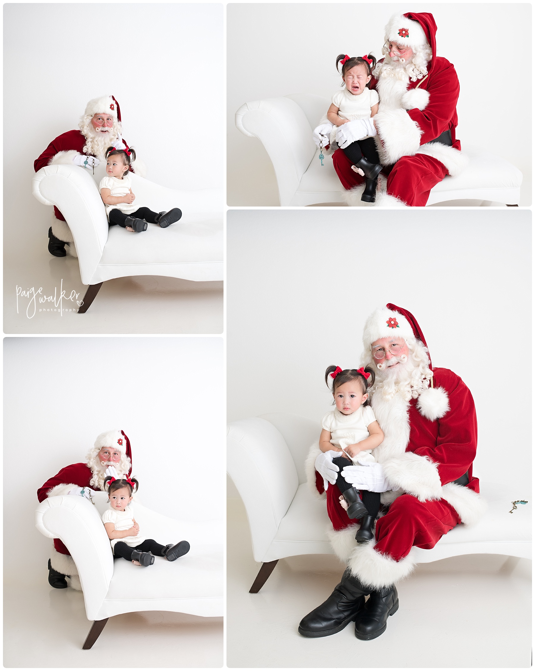 santa holding little girl on his lap