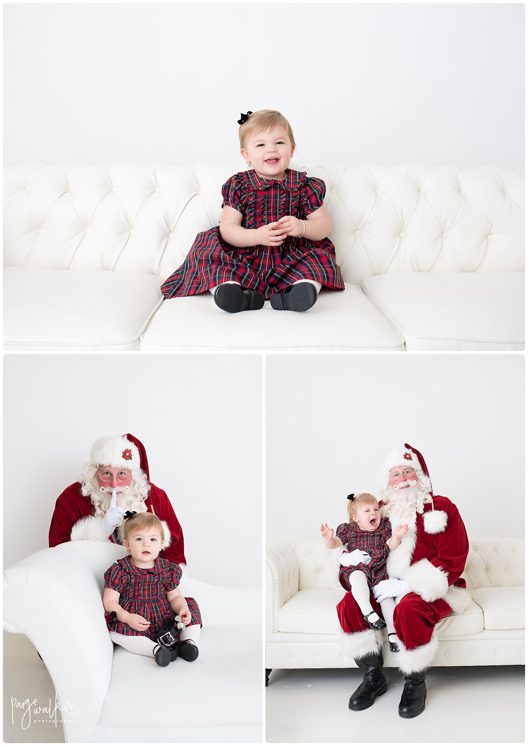 little girl smiling with santa