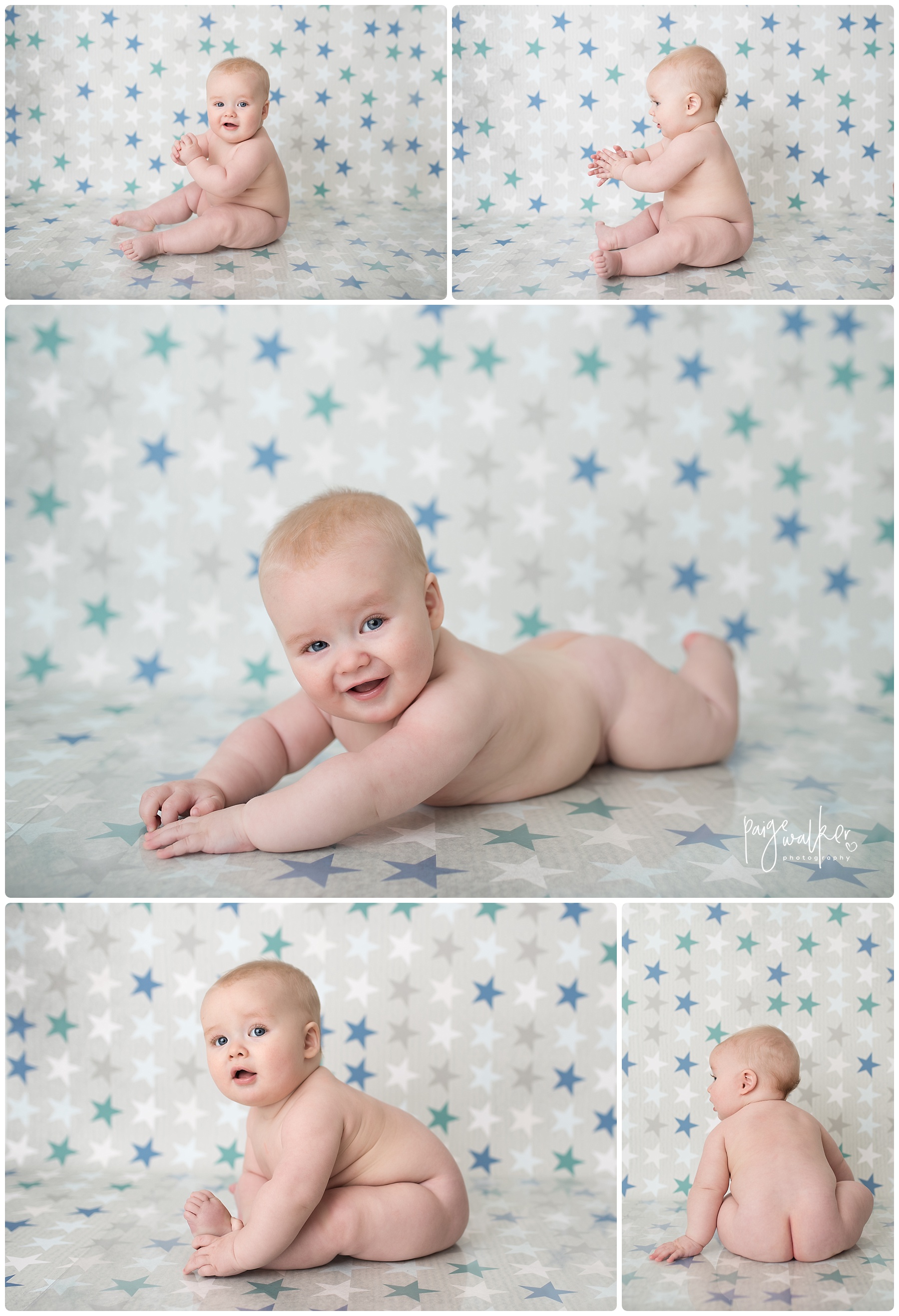 six month old laying naked