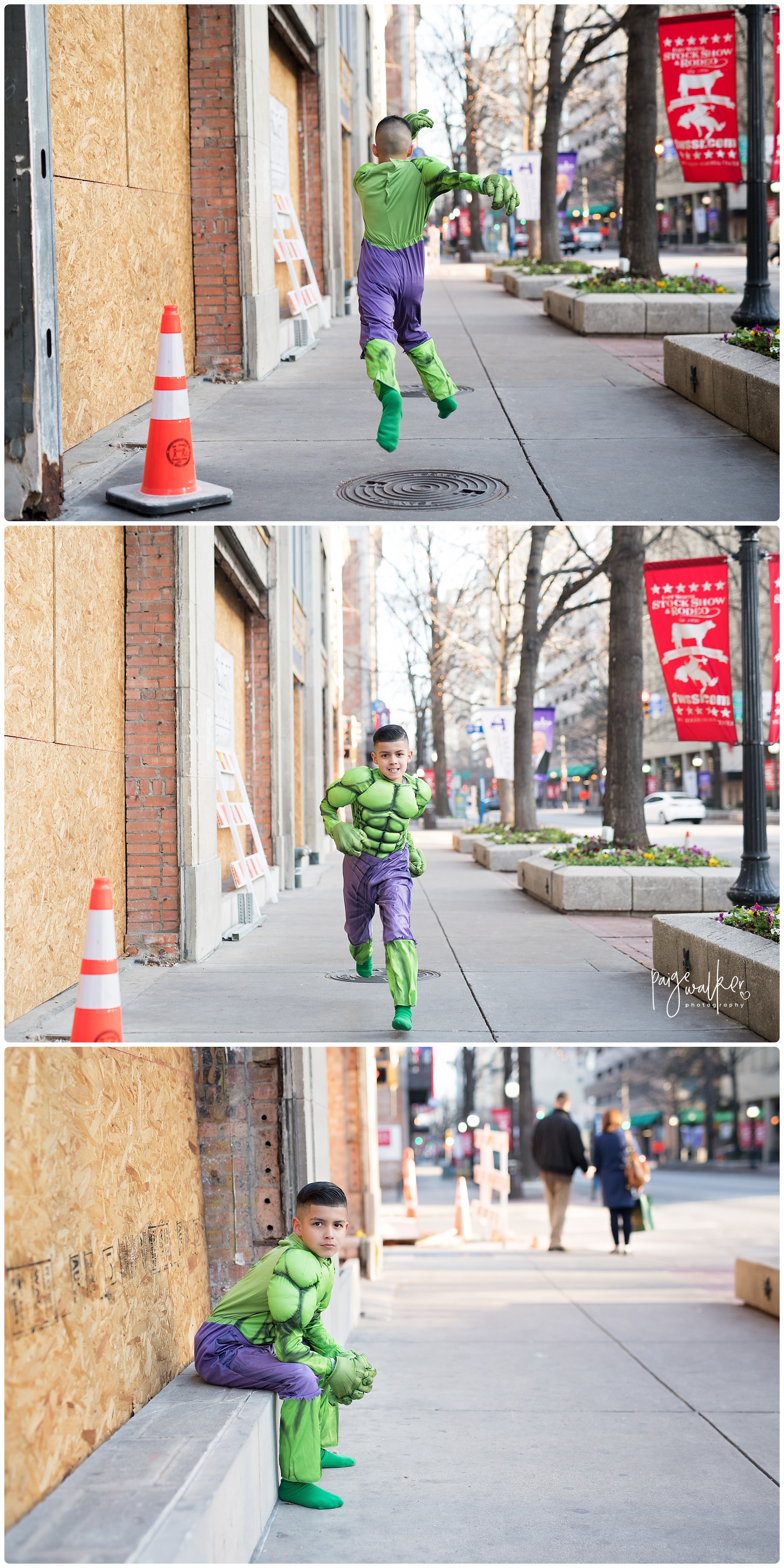 The Hulk running through the city