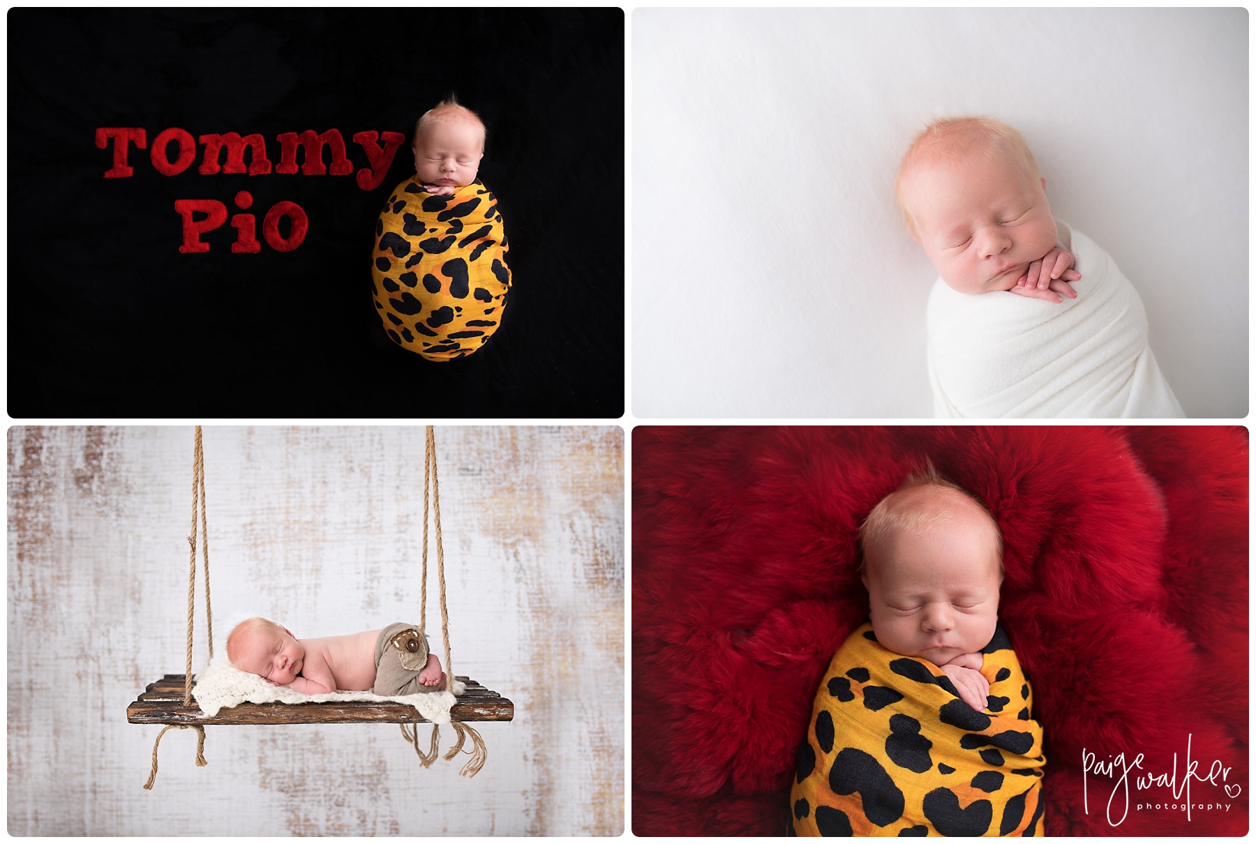 newborn wrapped in the moms leopard blanket