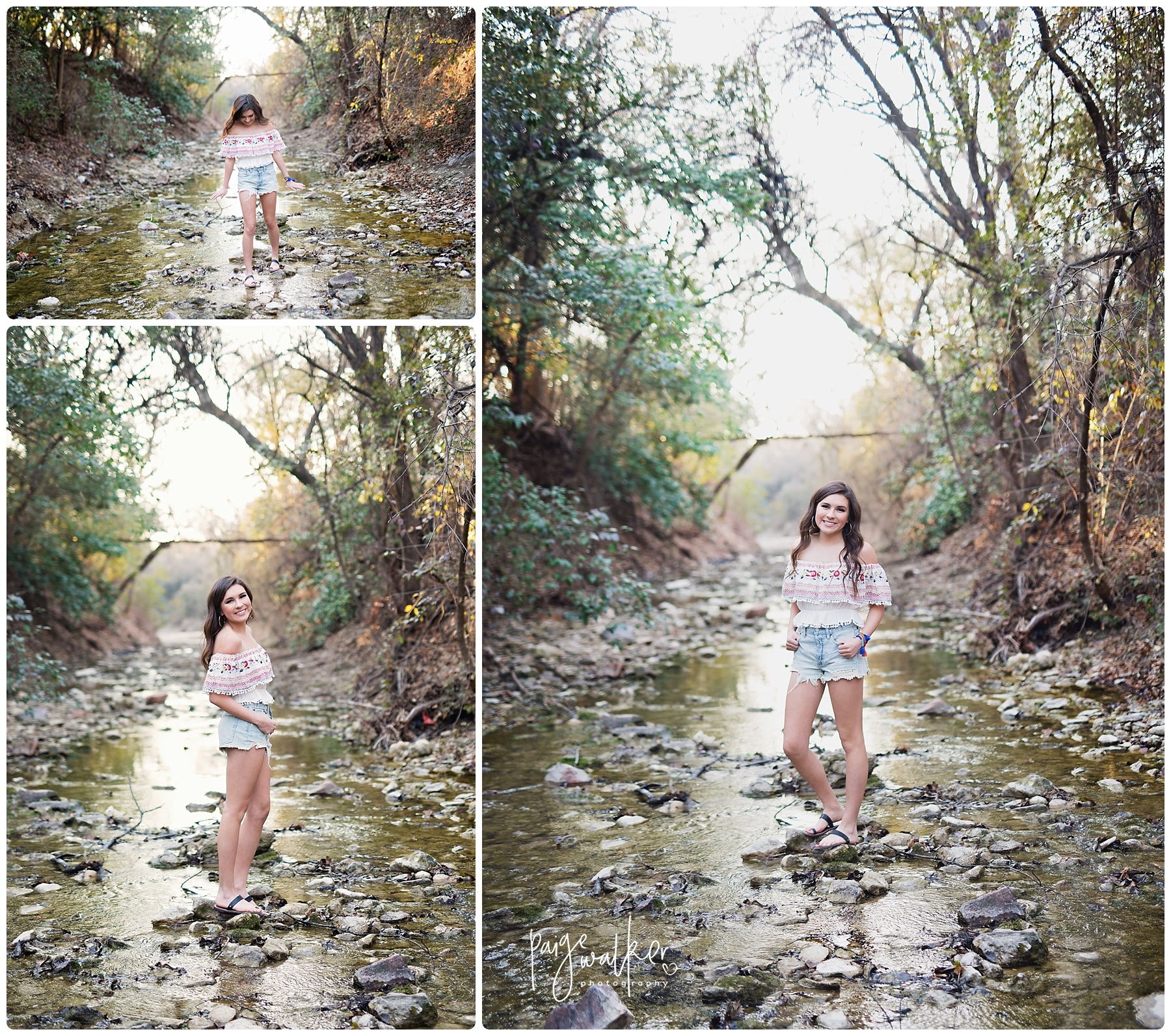 senior girl in a creek