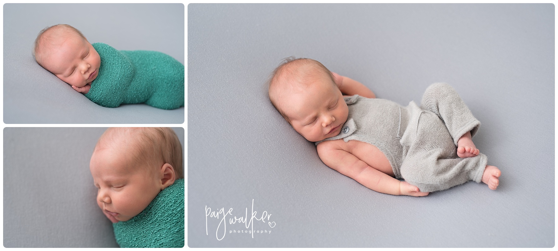 newborn boy in the studio being photographed