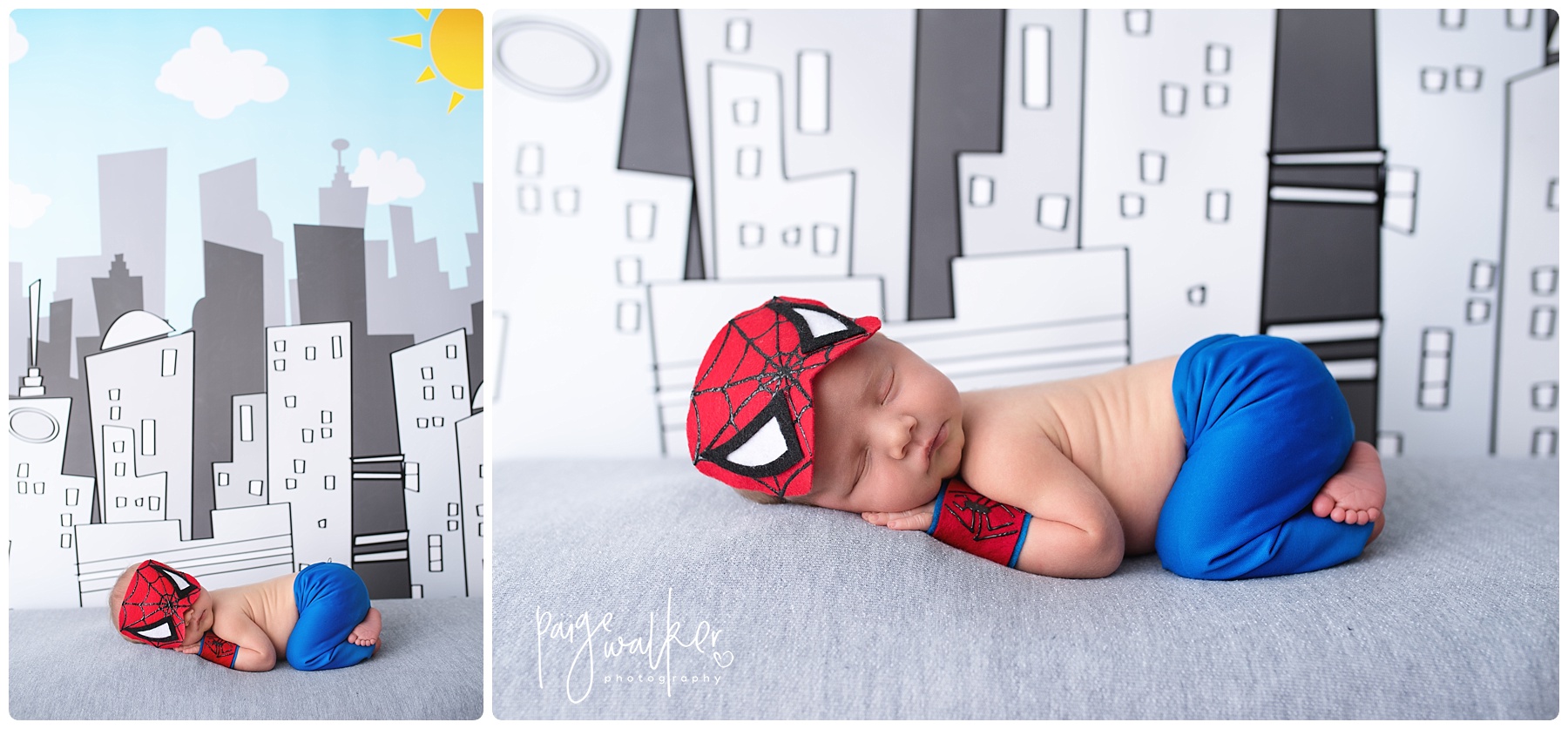 newborn dressed as spider man