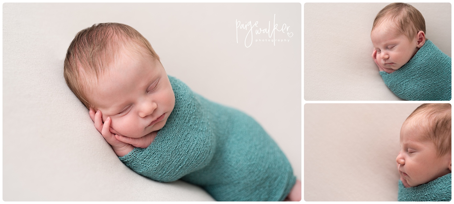 boy wrapped in teal