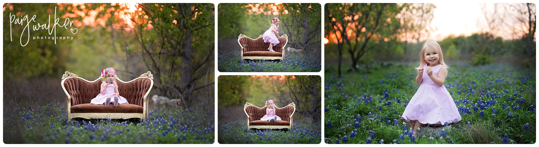 kid jumping on a couch in bluebonnets