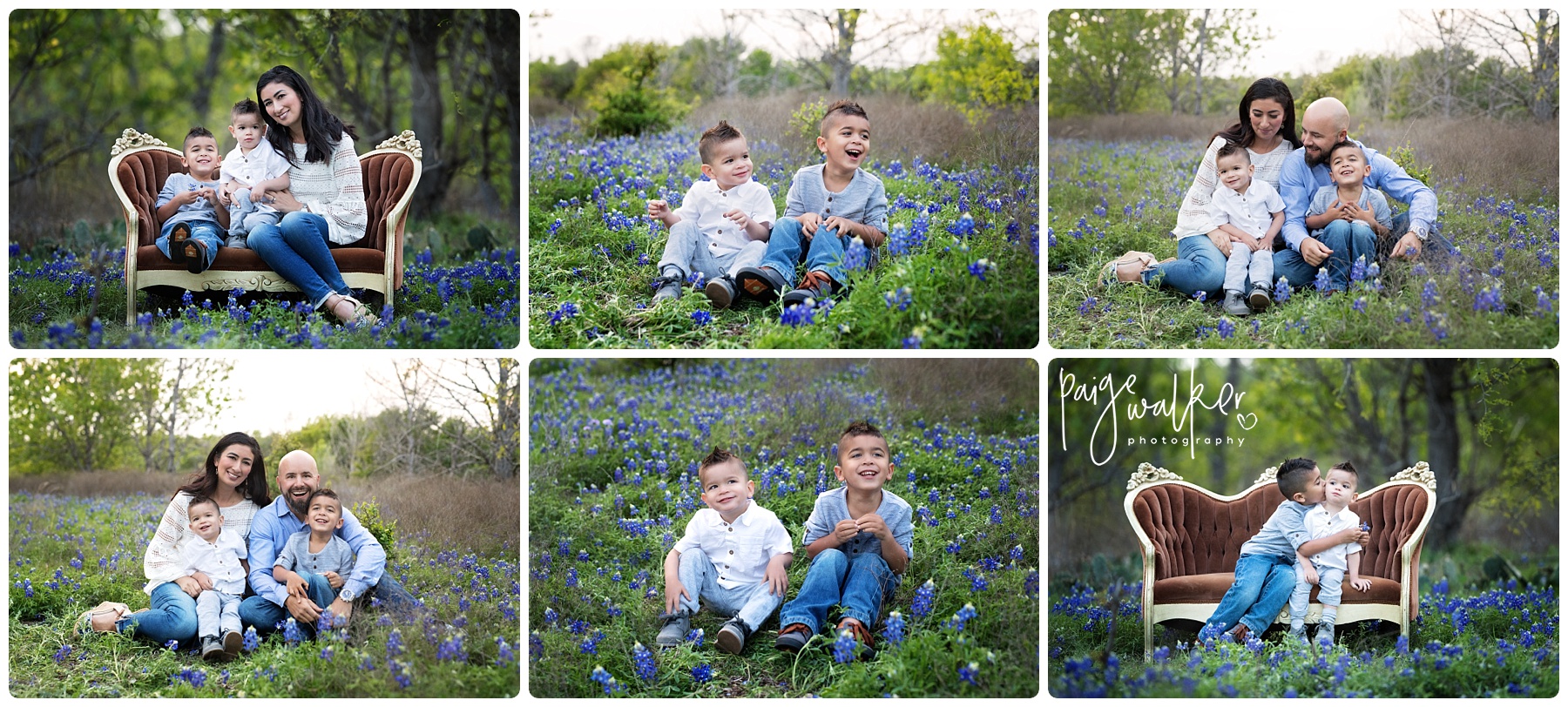 brothers sitting on a couch in the bluebonnets