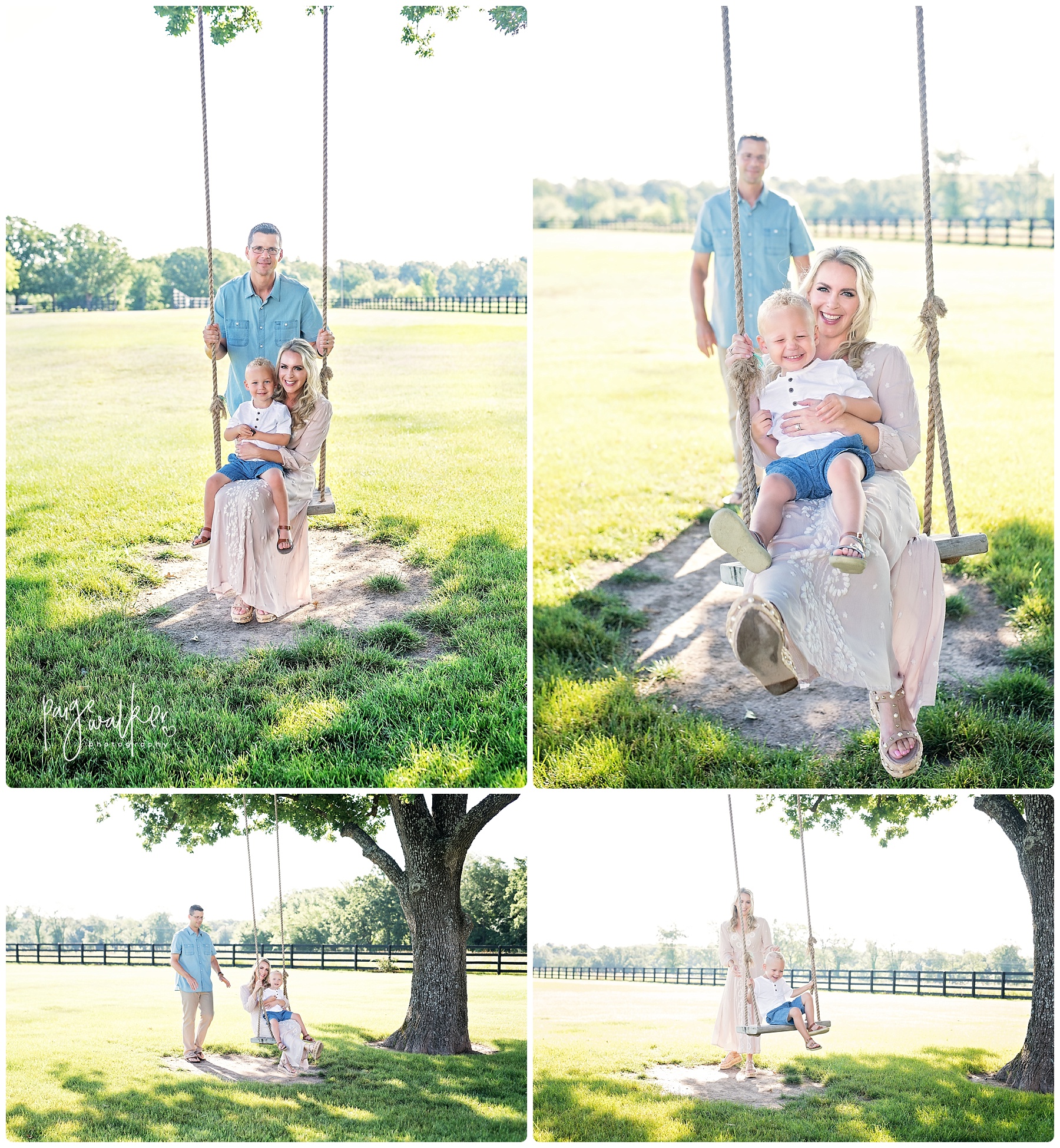 dad swinging his son and wife 