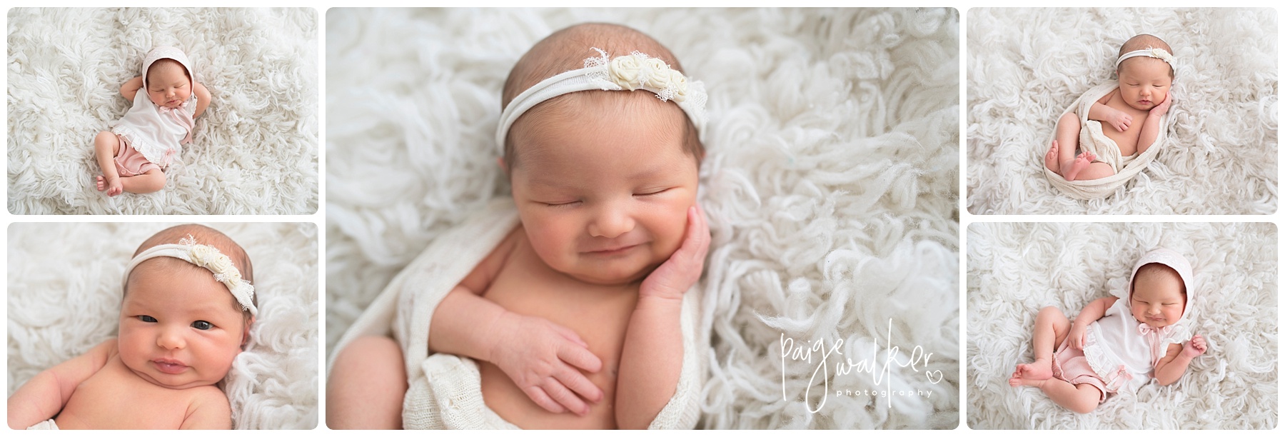 newborn girl smiling