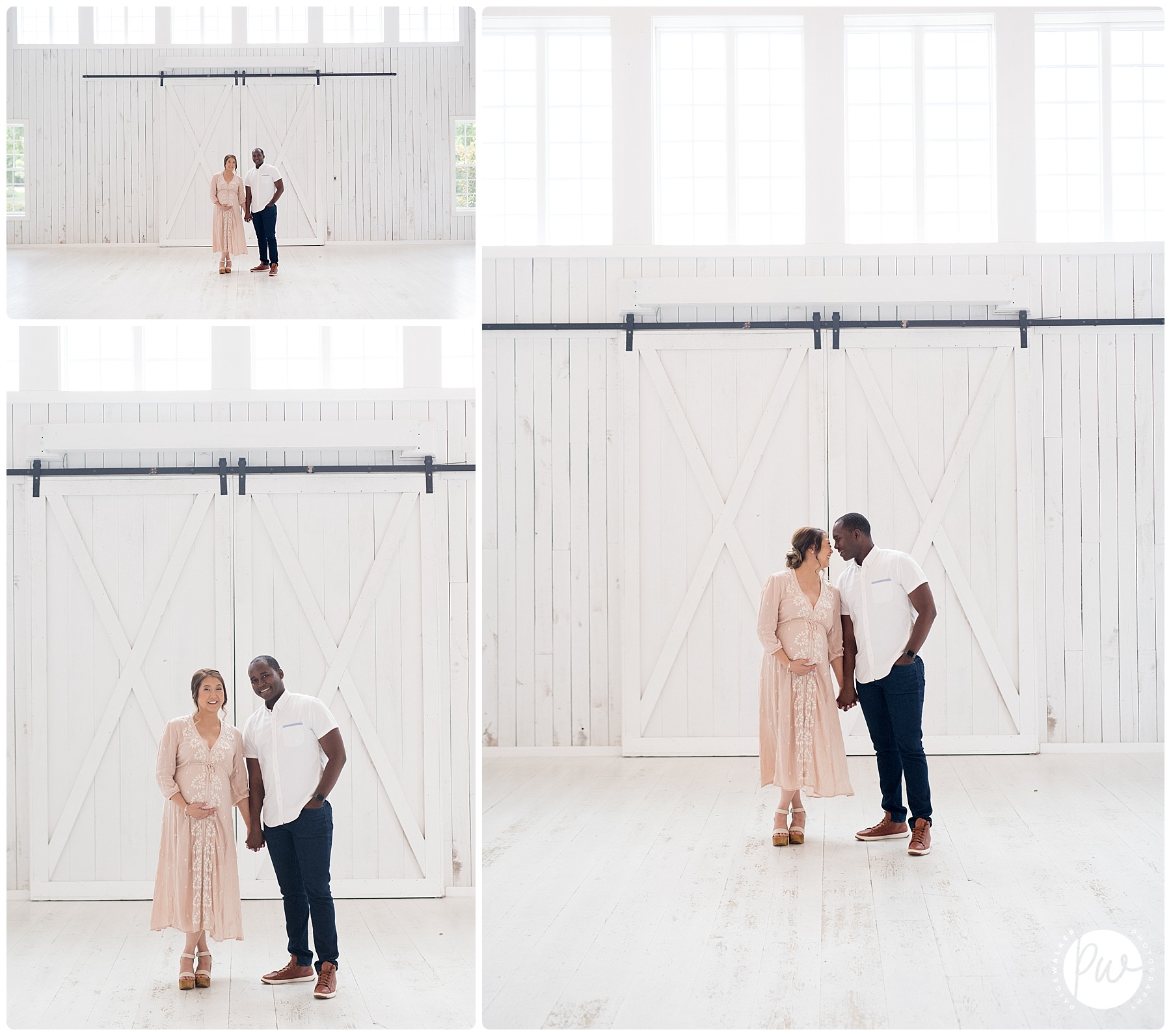 mom and dad to be in the white sparrow barn