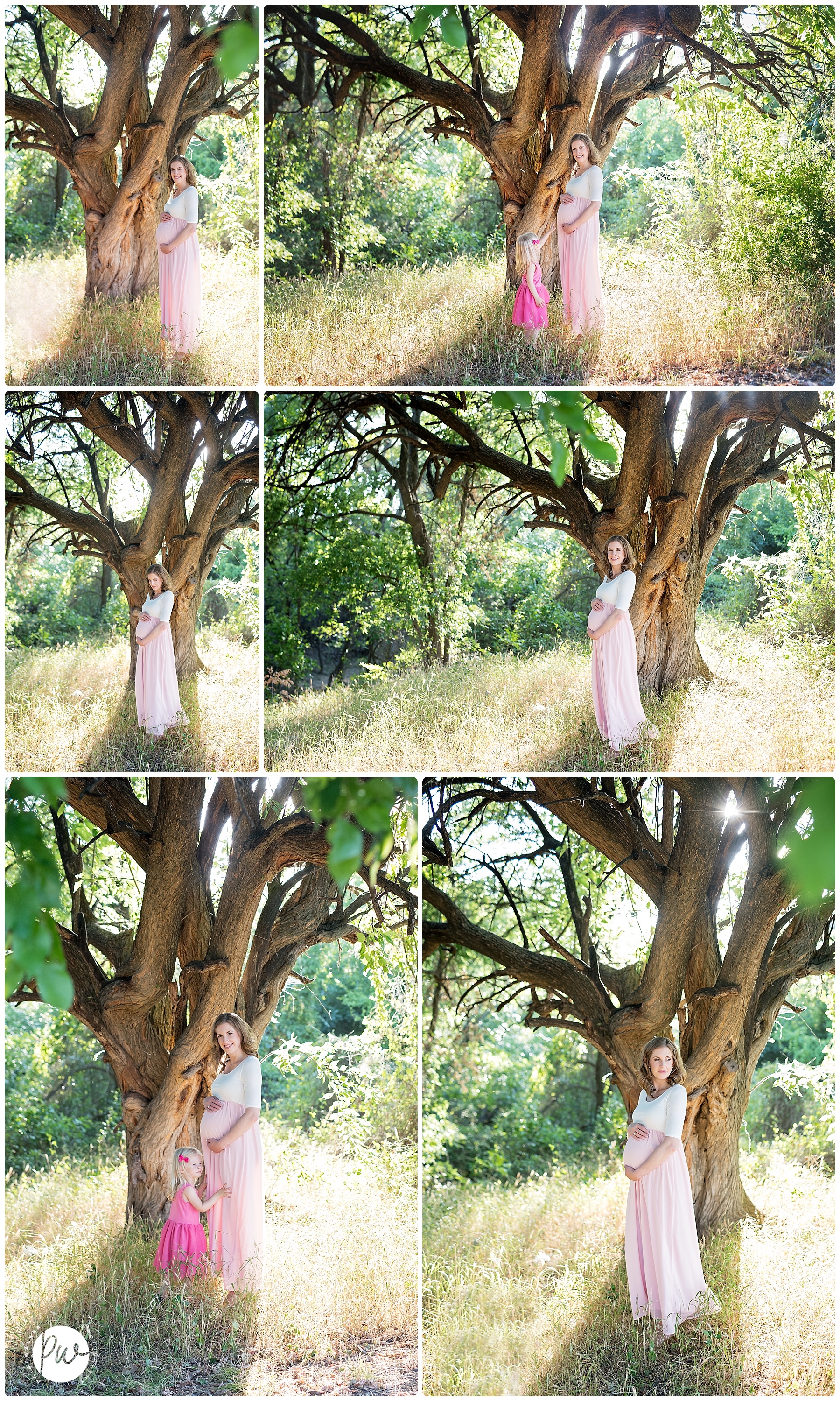 pregnant mom under a fairy tale tree