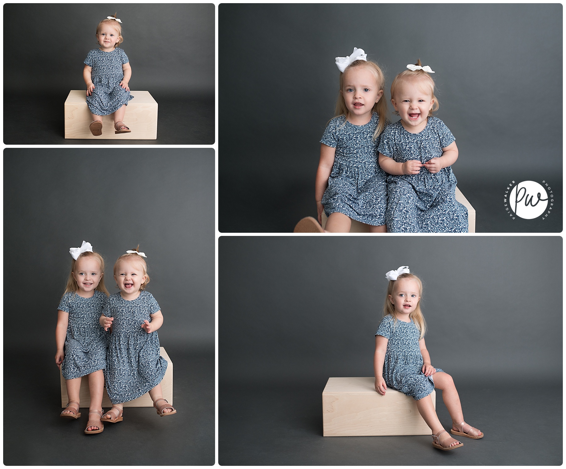 sisters sitting on a box
