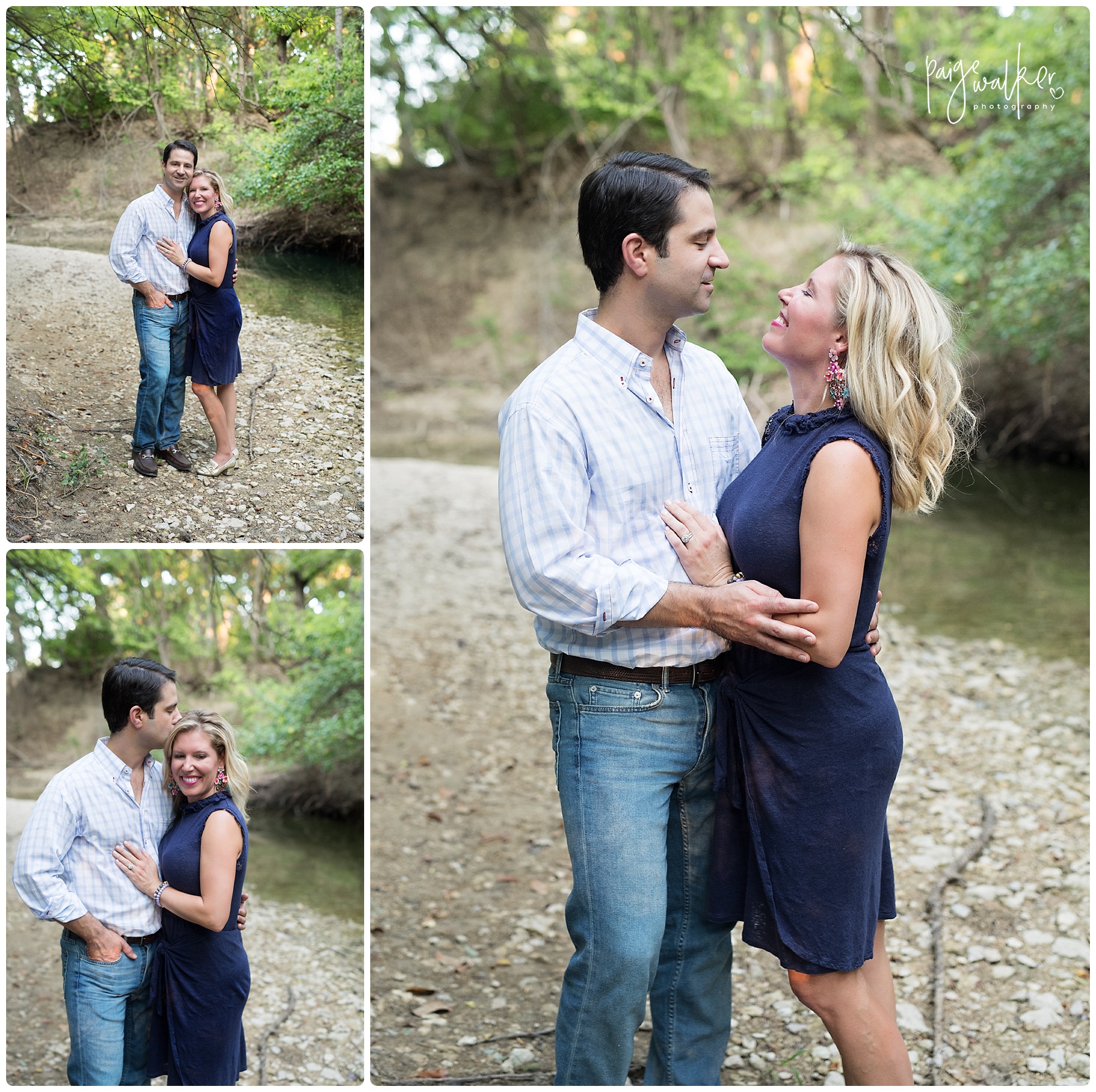 mom and dad together by a creek