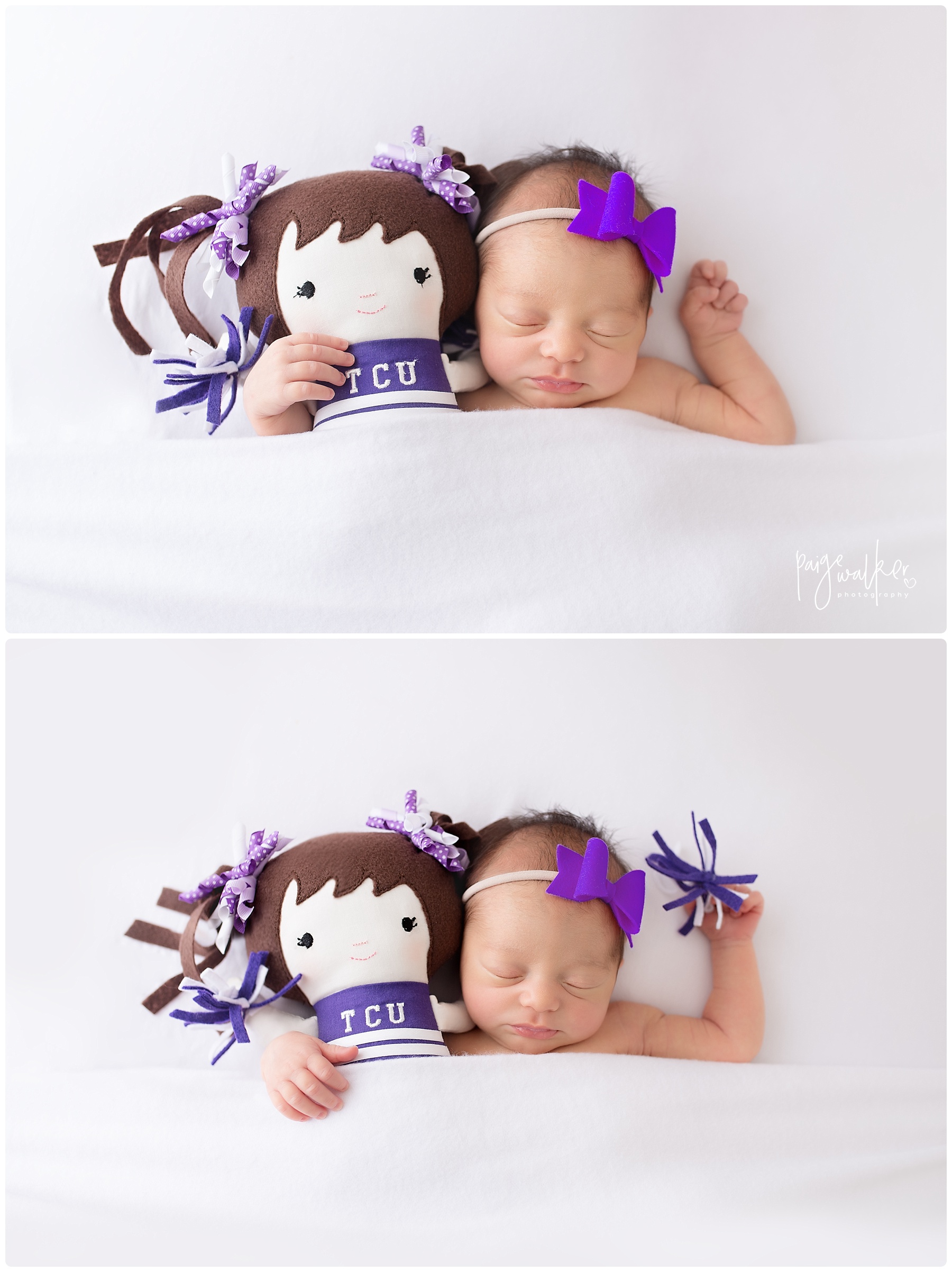 newborn girl with the TCU horned frogs