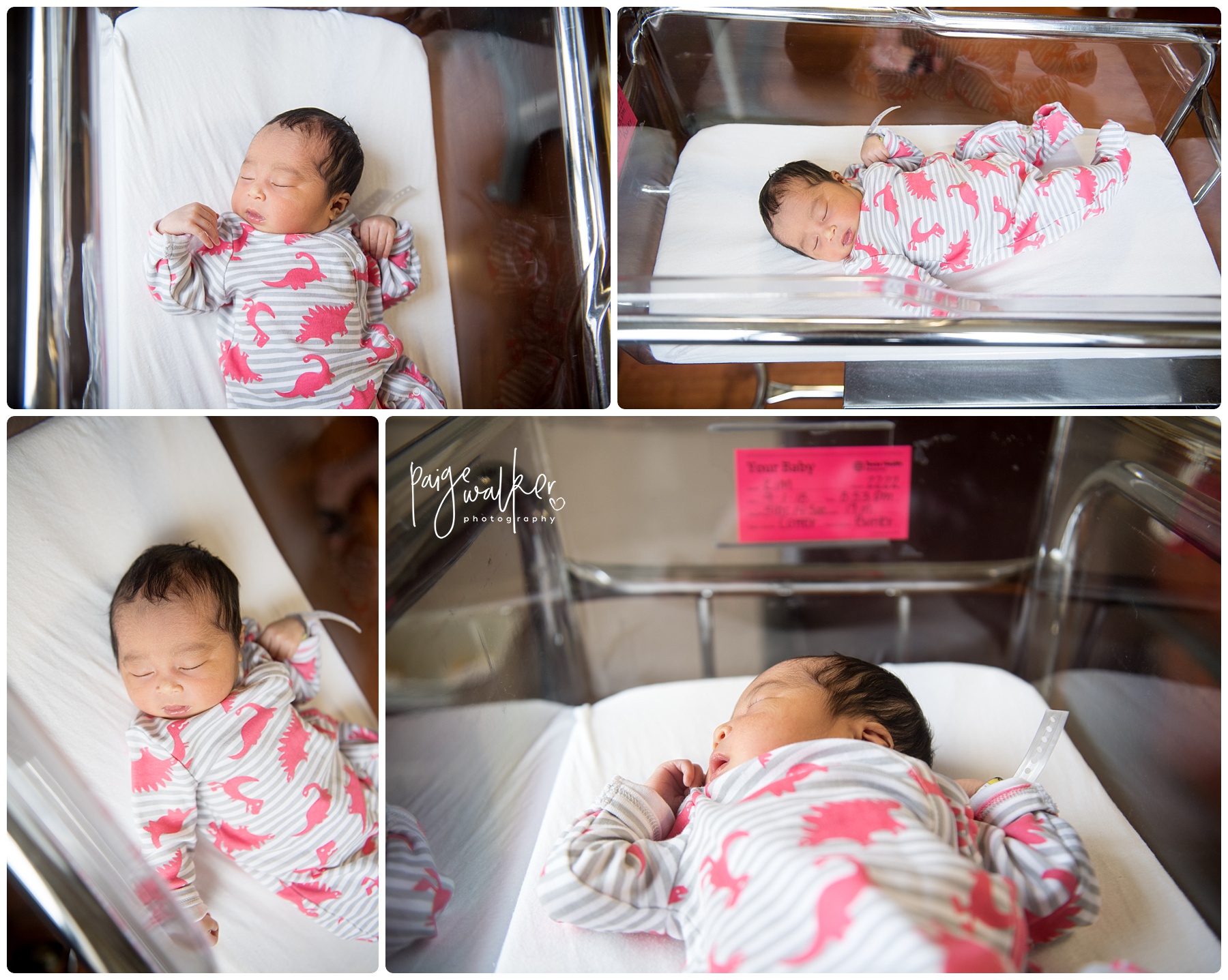 newborn girl laying in her hospital crib 