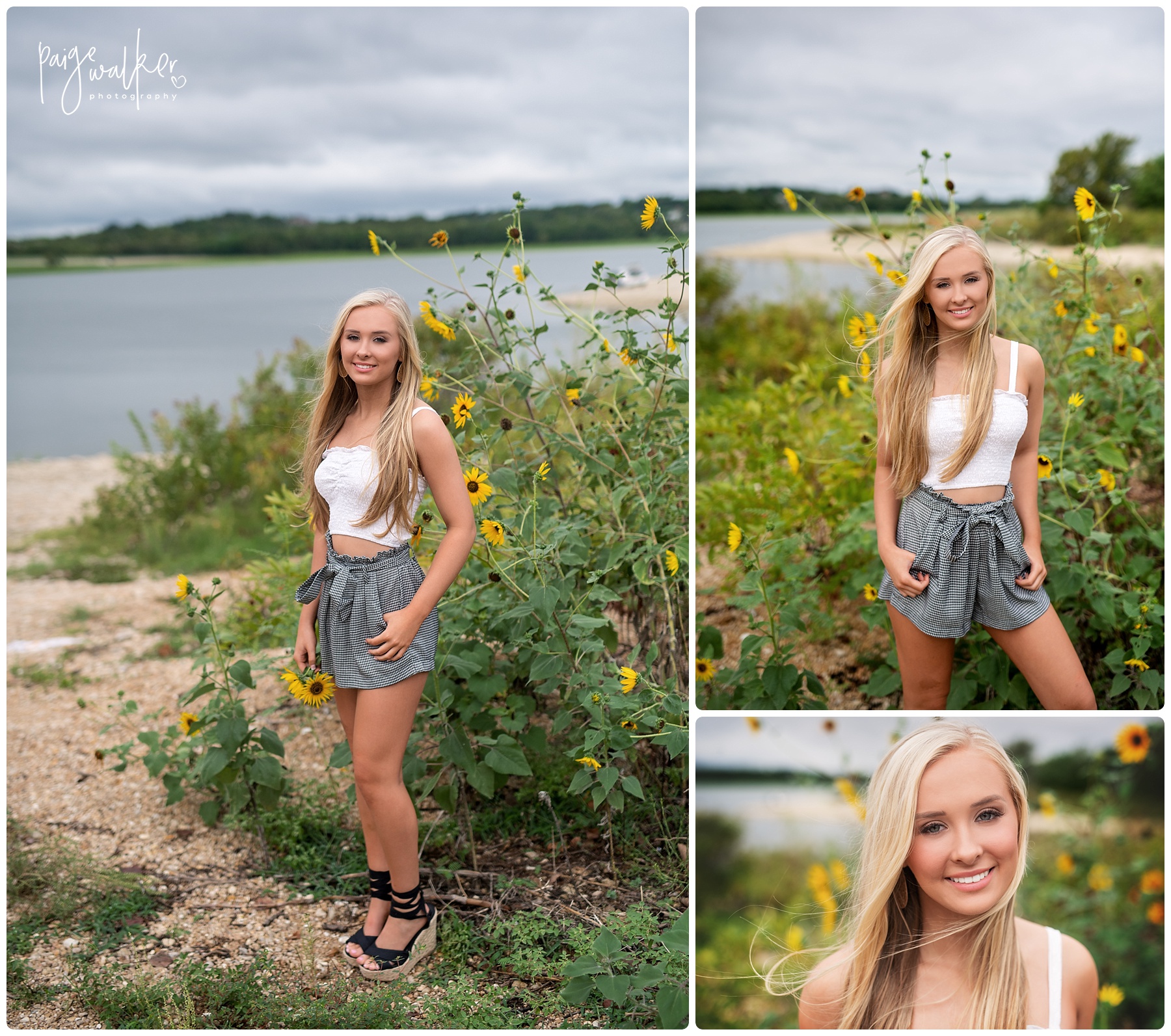 senior girl near sunflowers