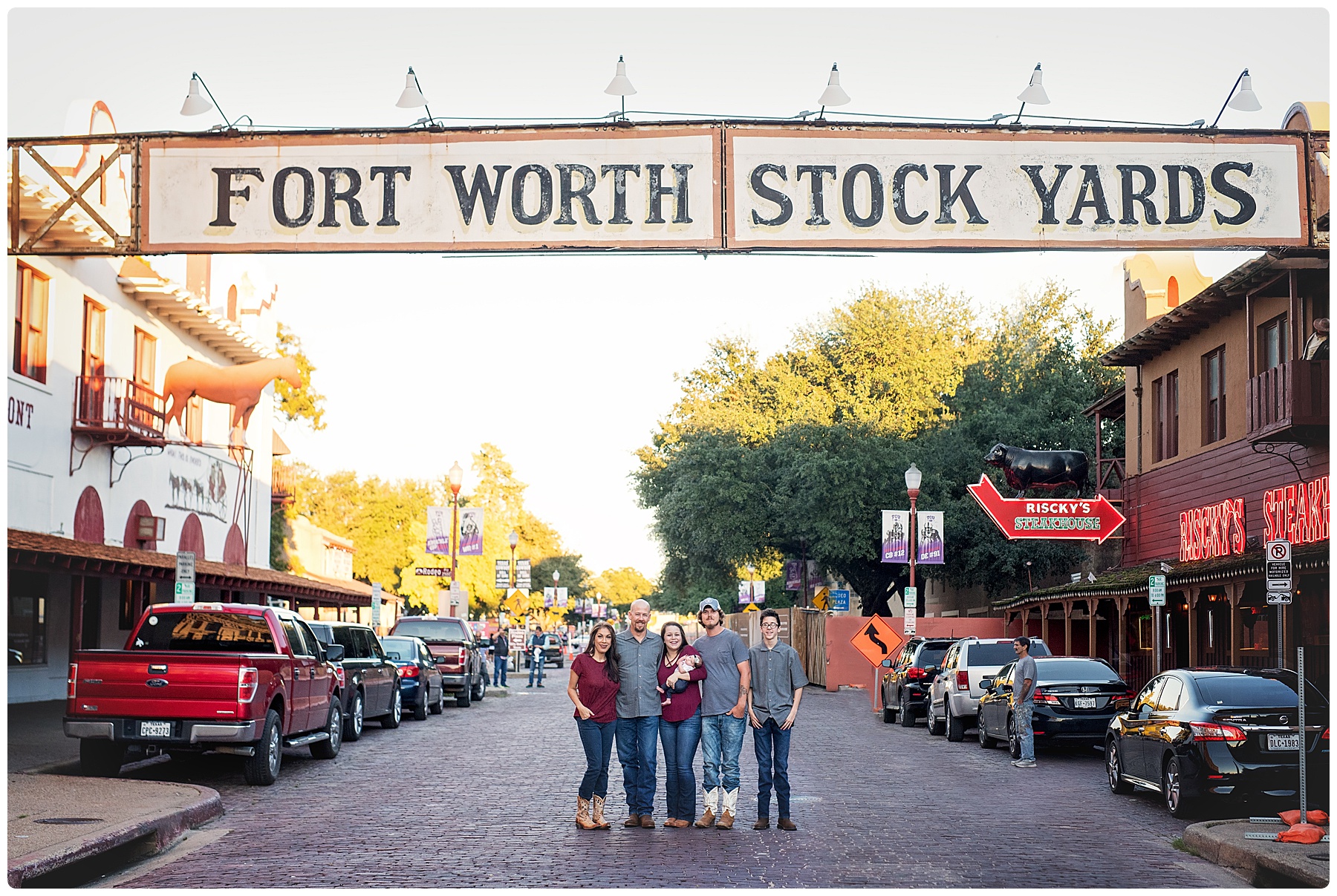 extended family in the Fort Worth Stockyards