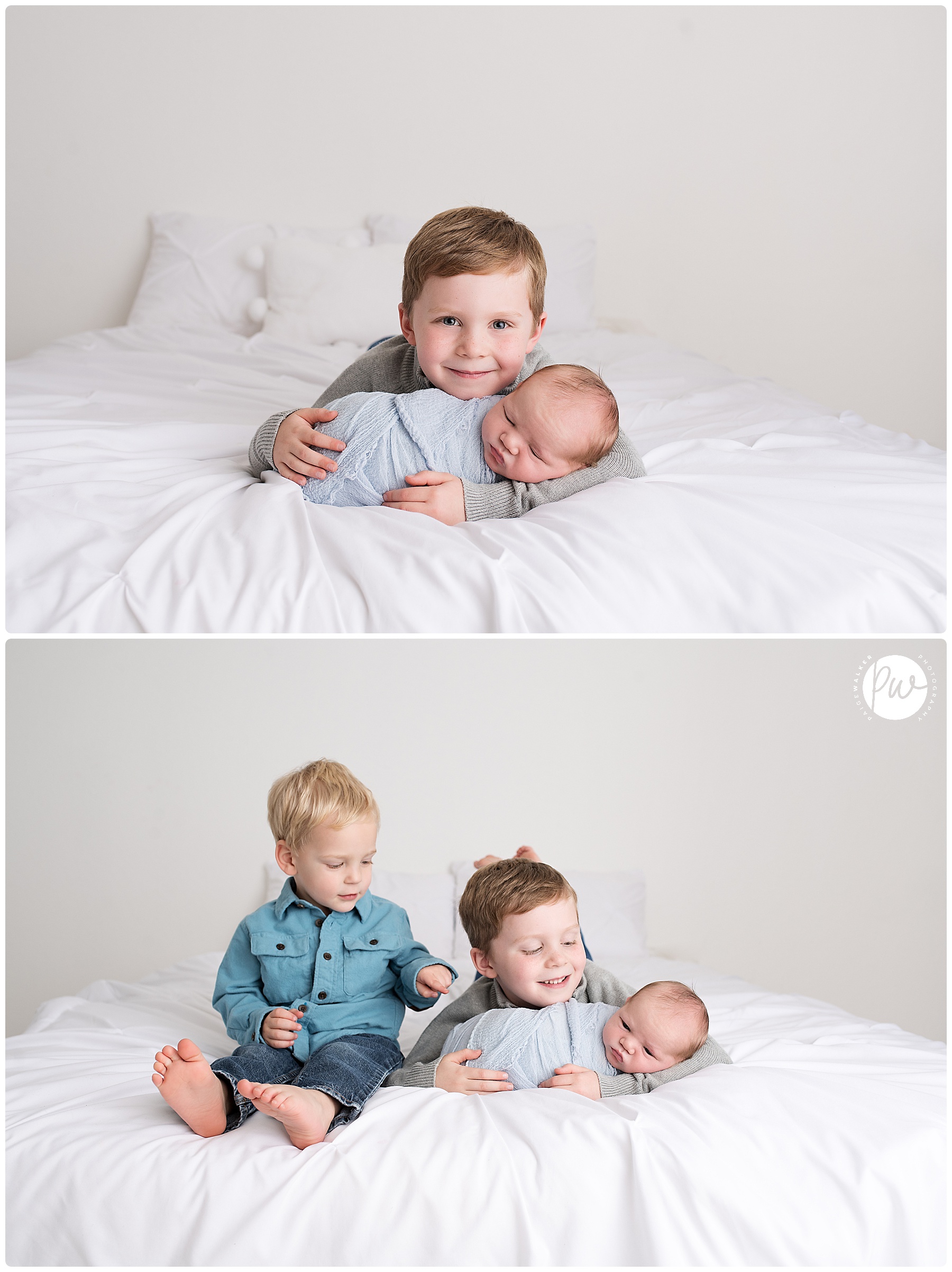 big brothers happy with their new baby brother