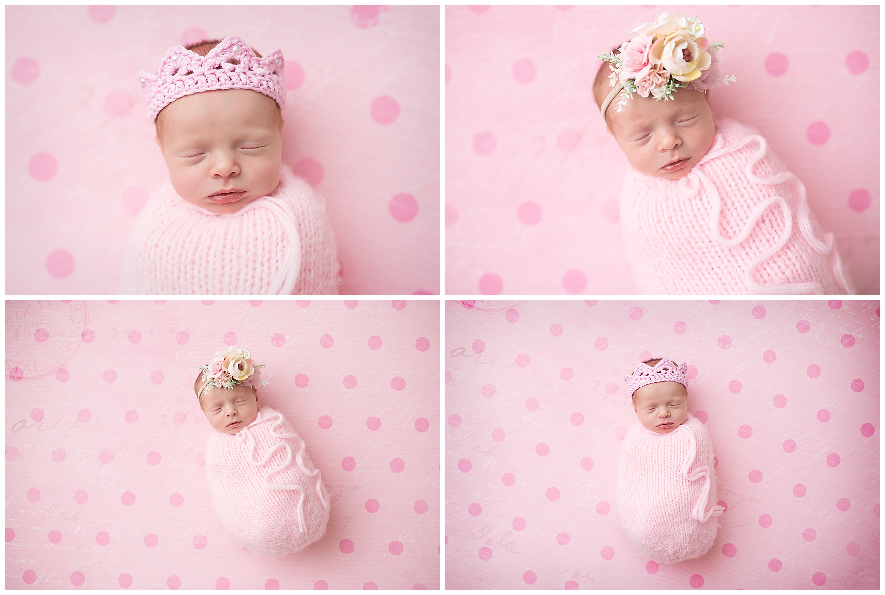 princess crown for the newborn baby girl during her photo session