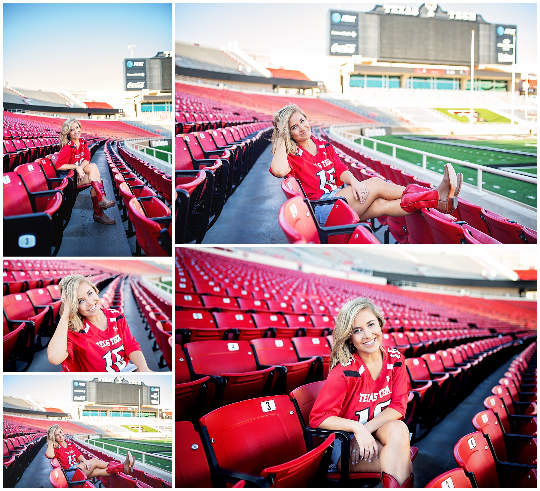 Senior pictures on the Red raider field