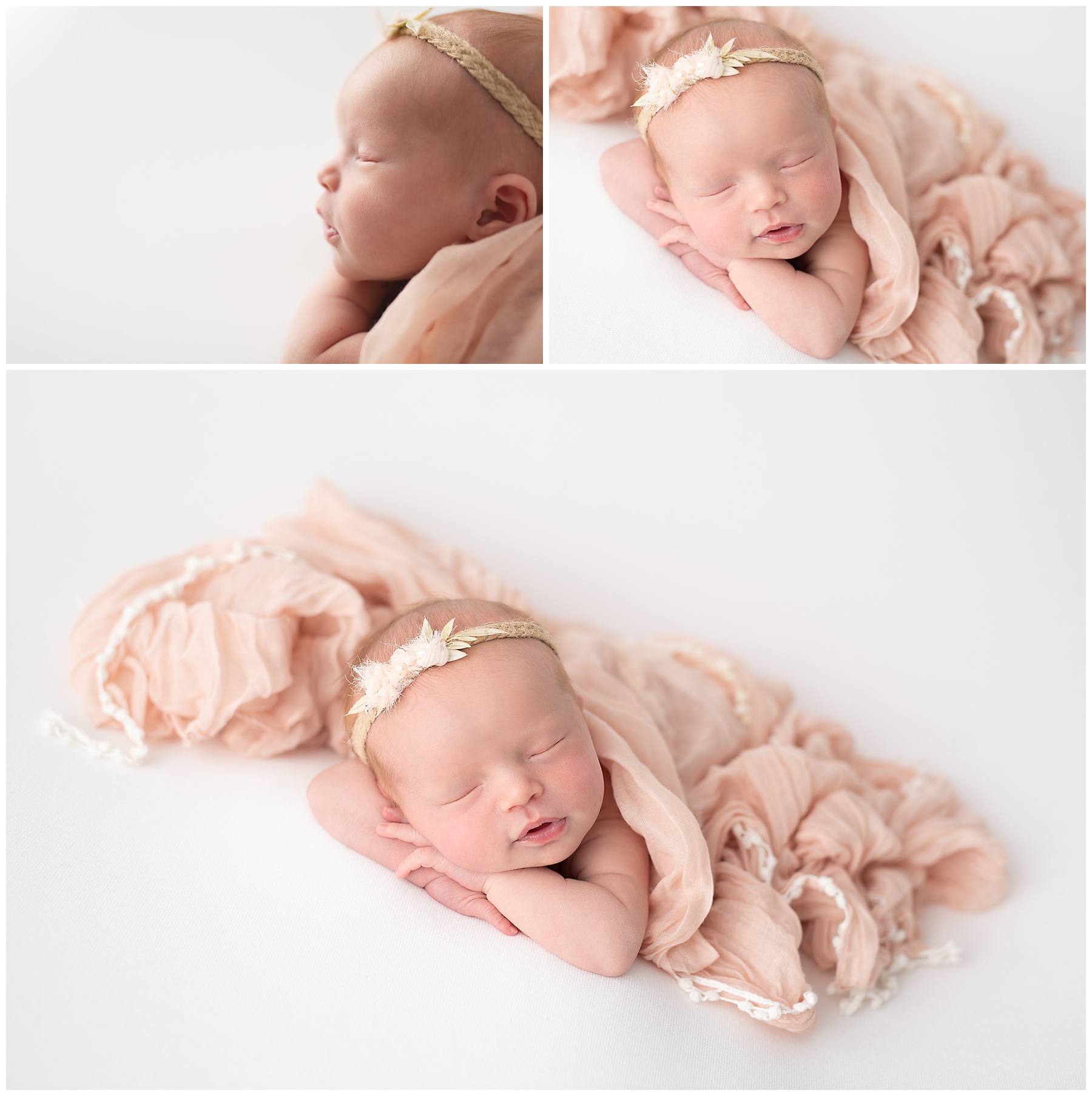 newborn girl in the studio for photography