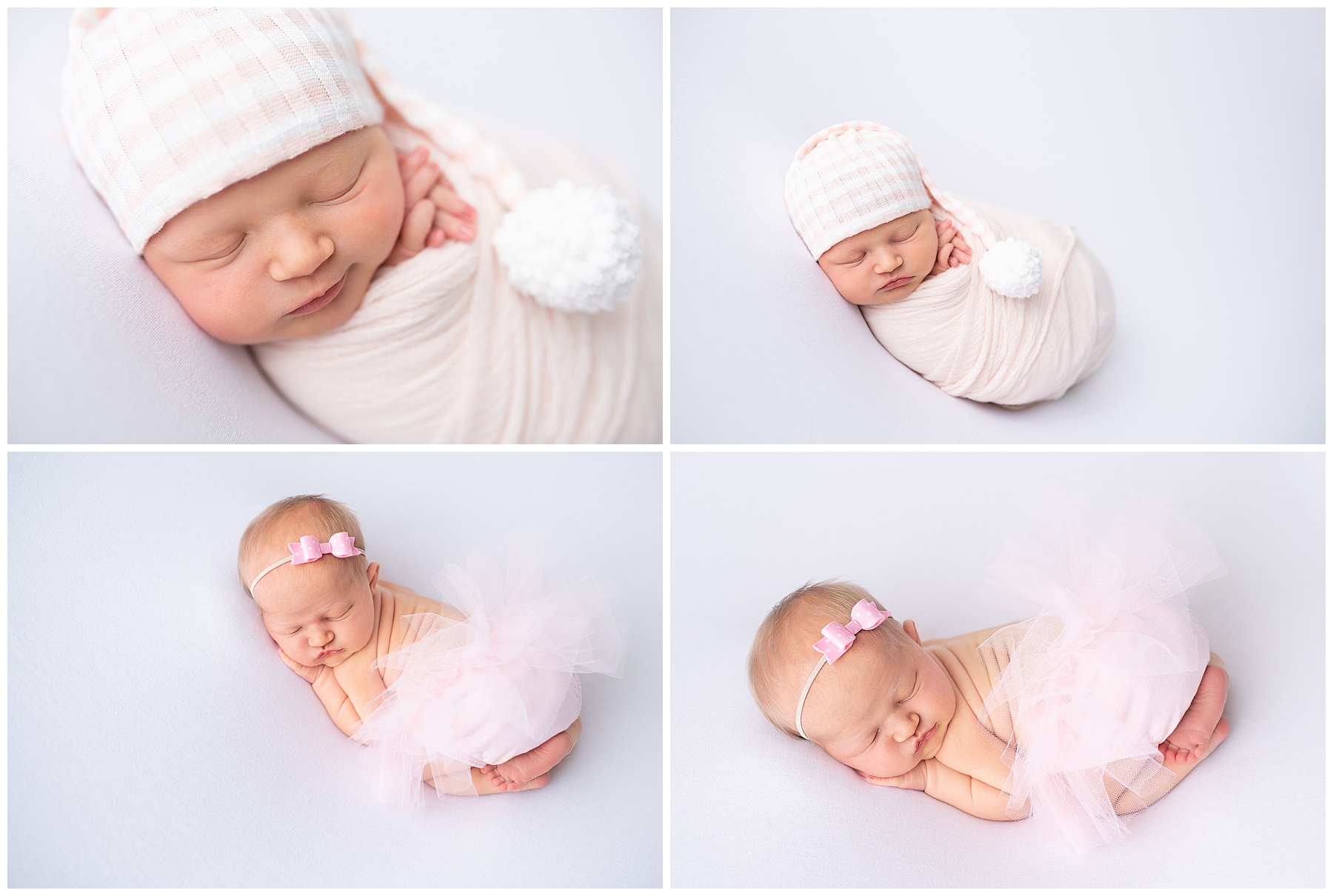 newborn girl in a pink tutu