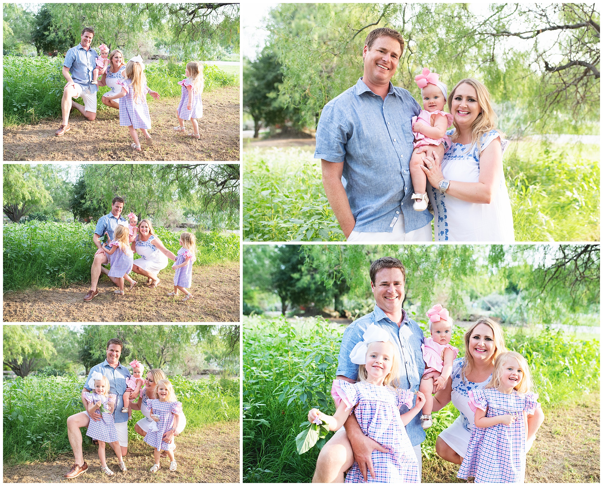 family of five playing during their photo session