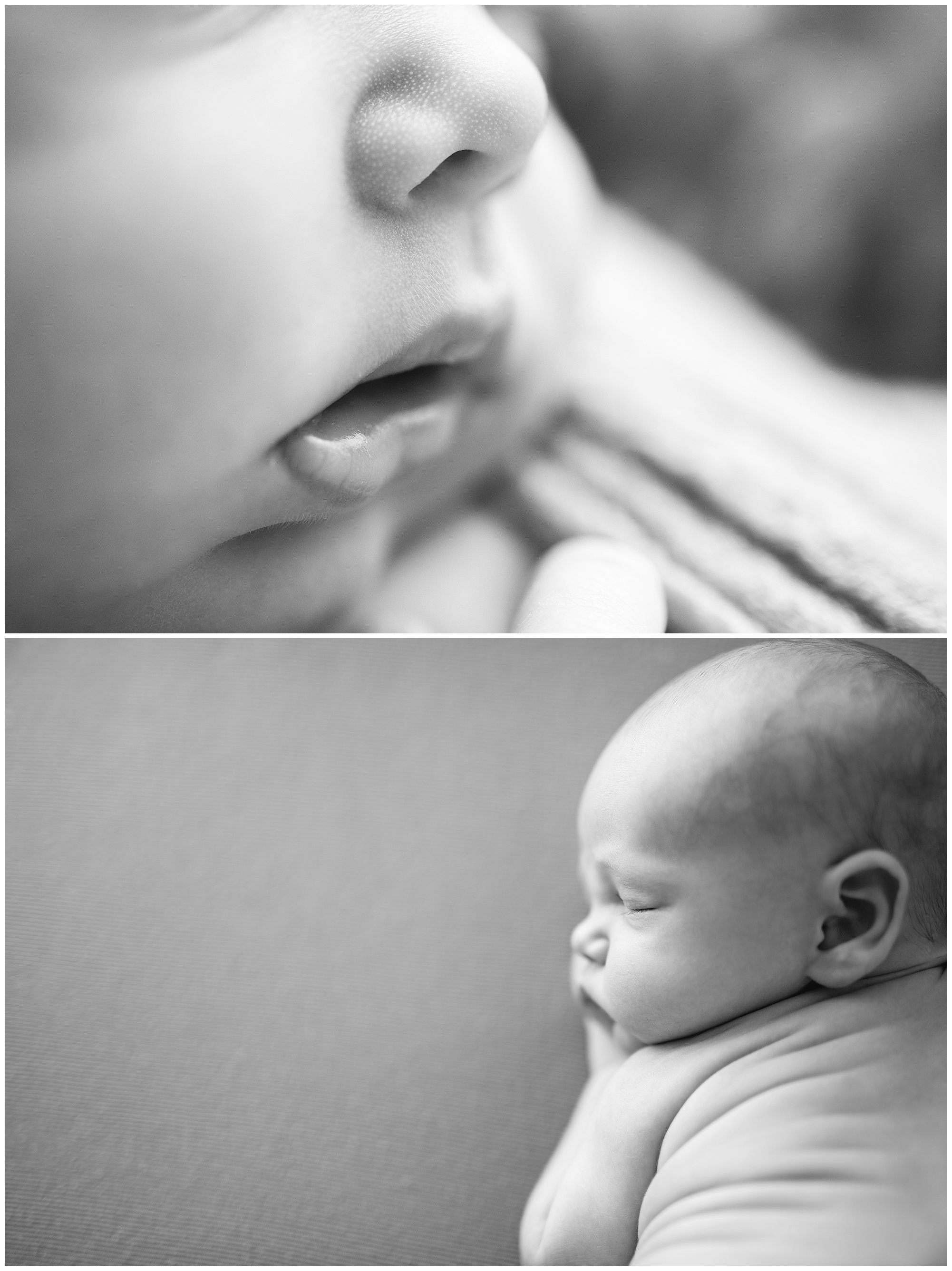black and white macro newborn photo session