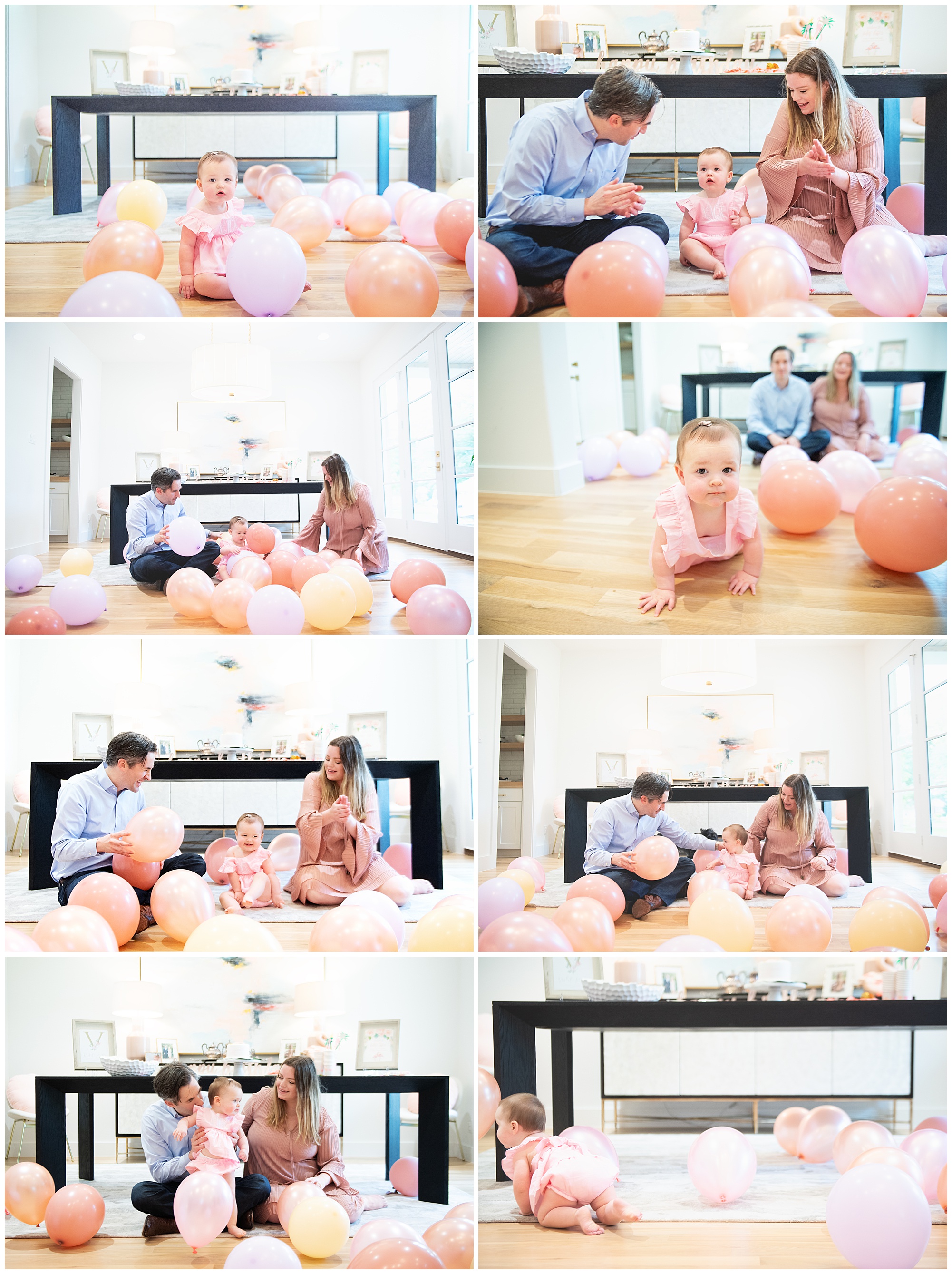 first birthday balloon party photo session