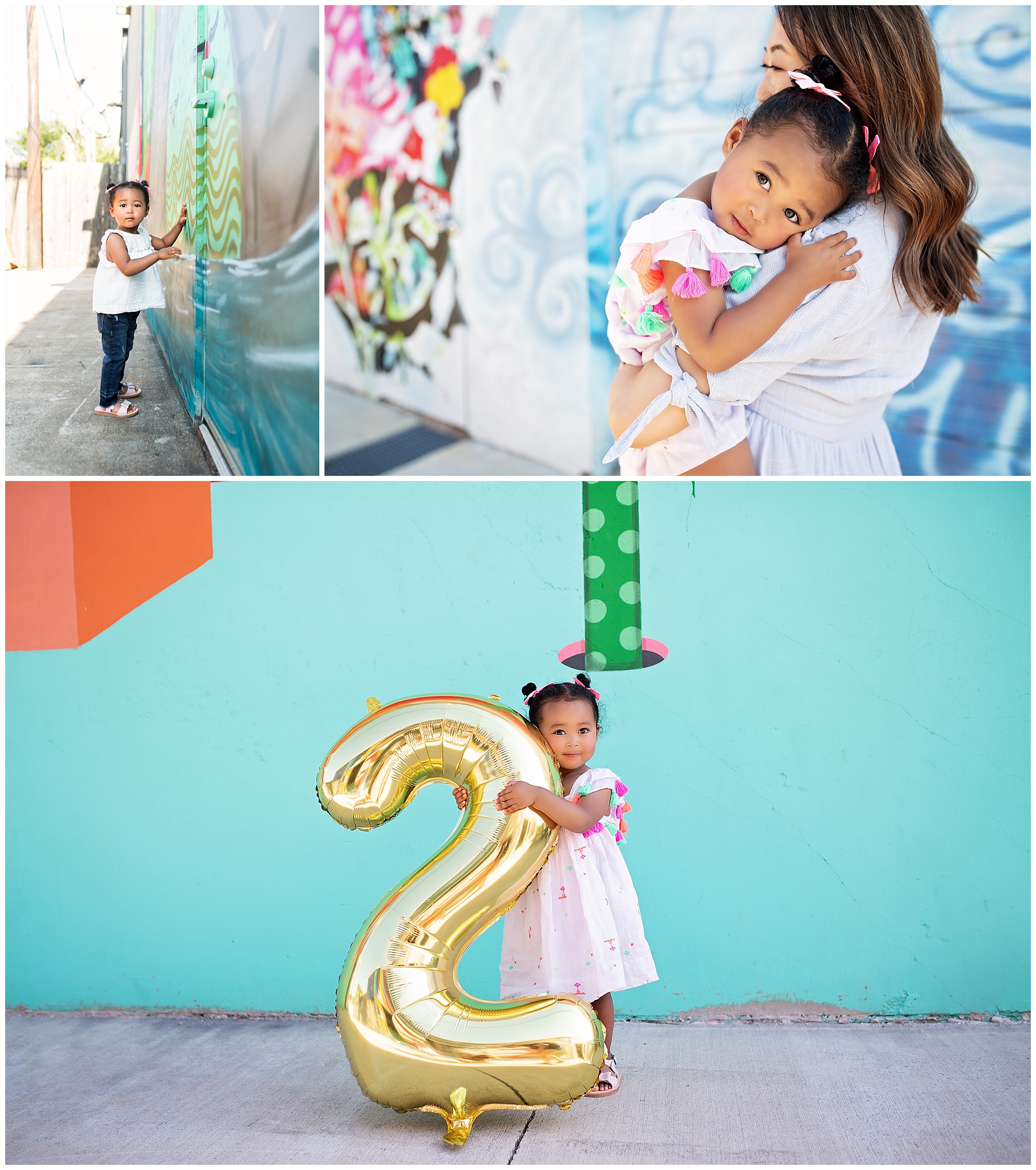 two year old celebrating her birthday with pictures!
