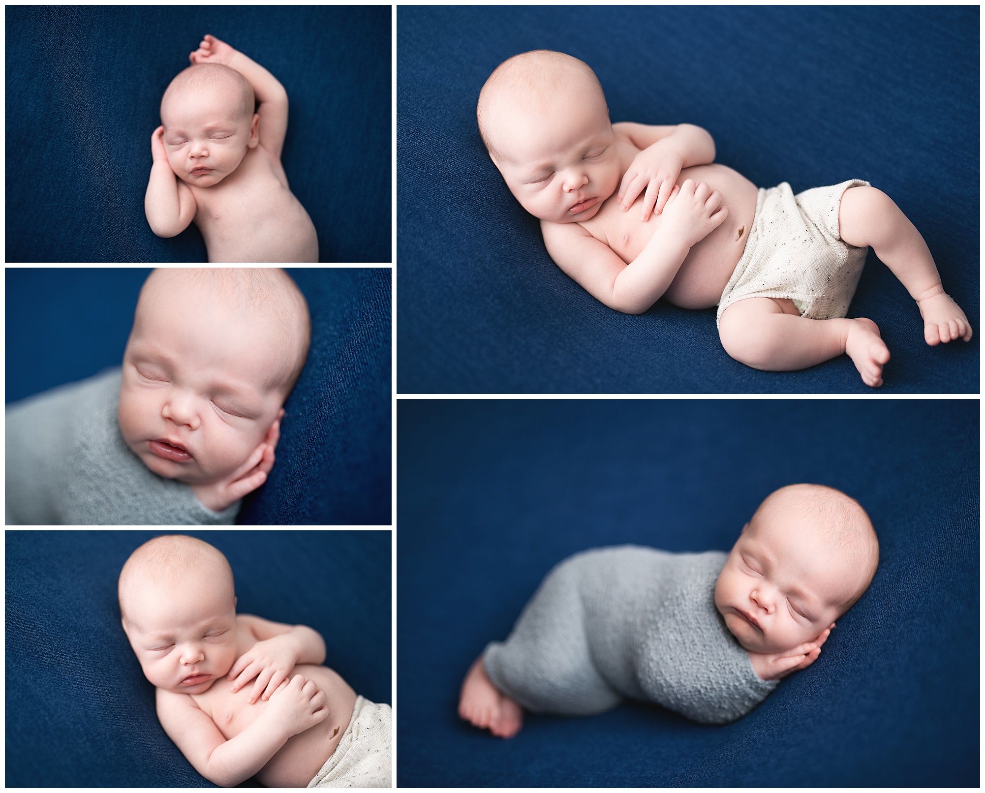 newborn baby stretching during his photo session