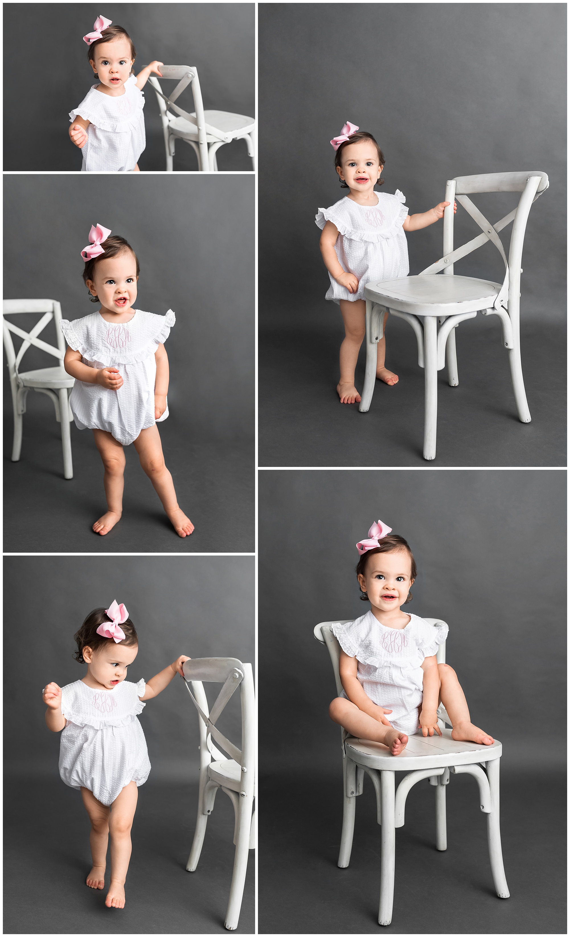 little white chair for a little girls photo session