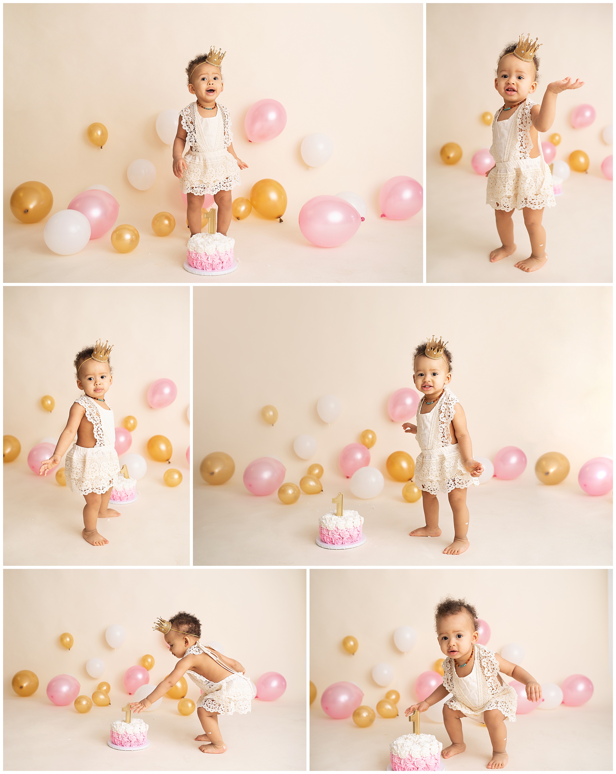 first birthday cake smash in the photography studio