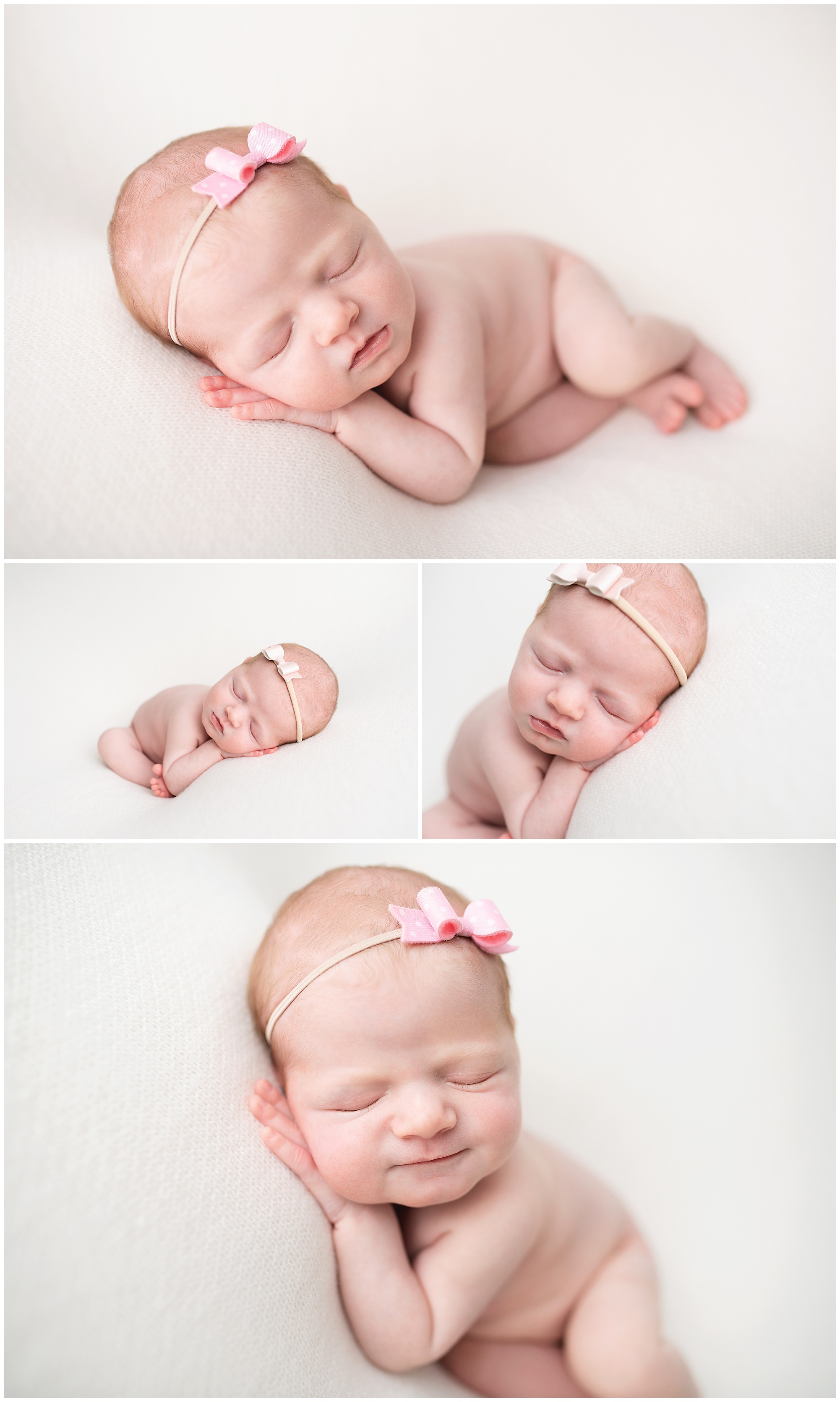 newborn girl smiling for her photo session