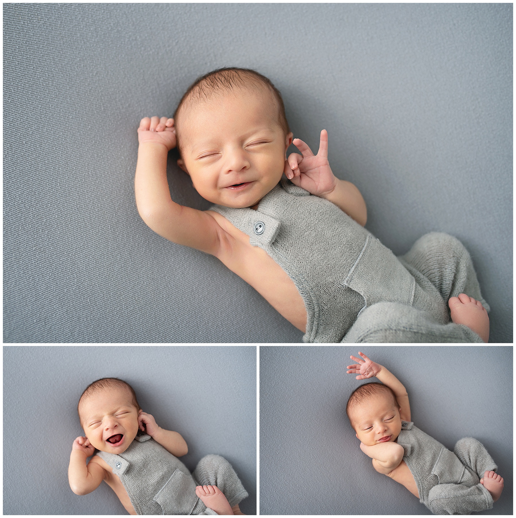 big stretches for this newborn baby boy in the studio