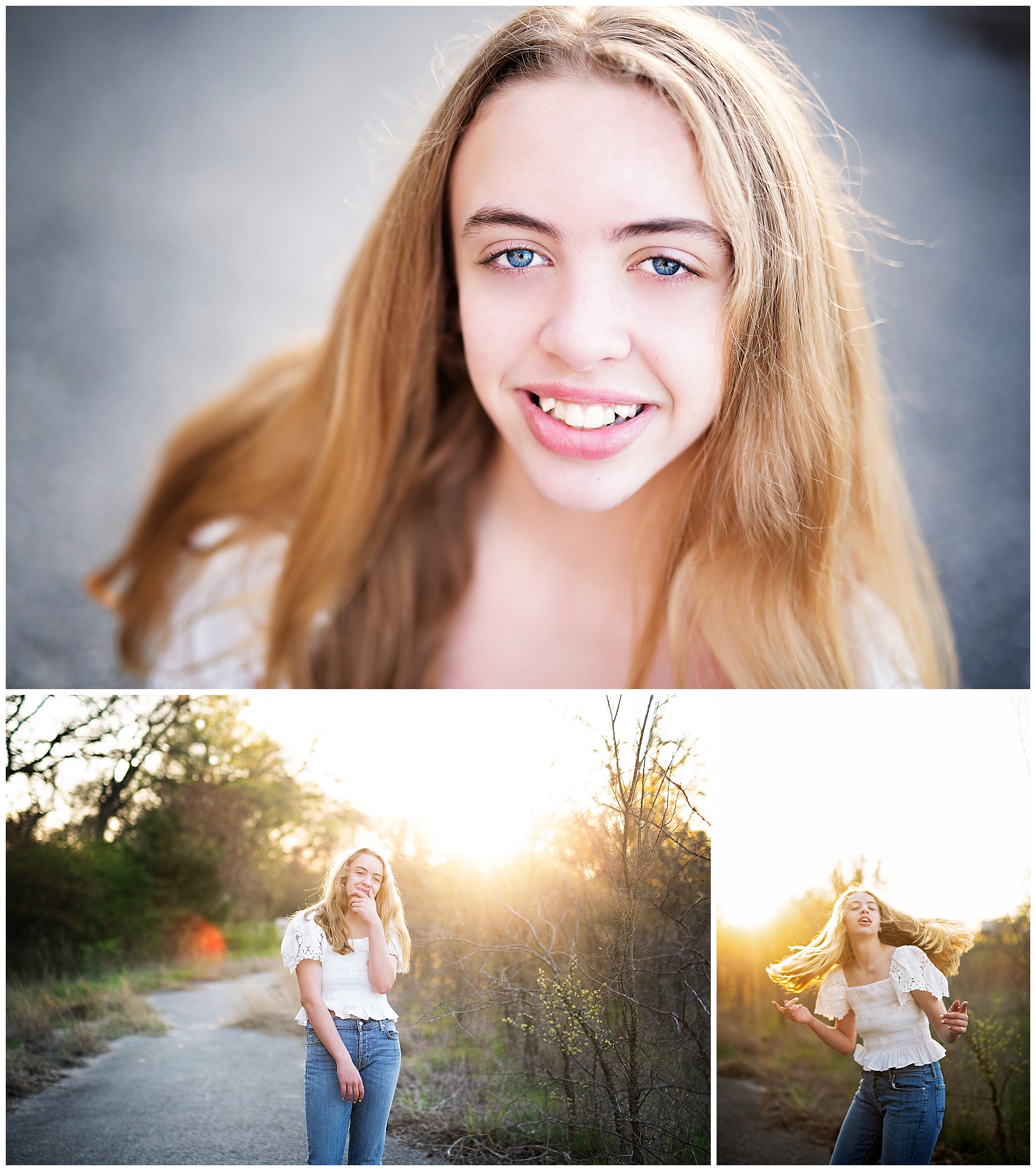 teenager showing her personality to finish the photo session