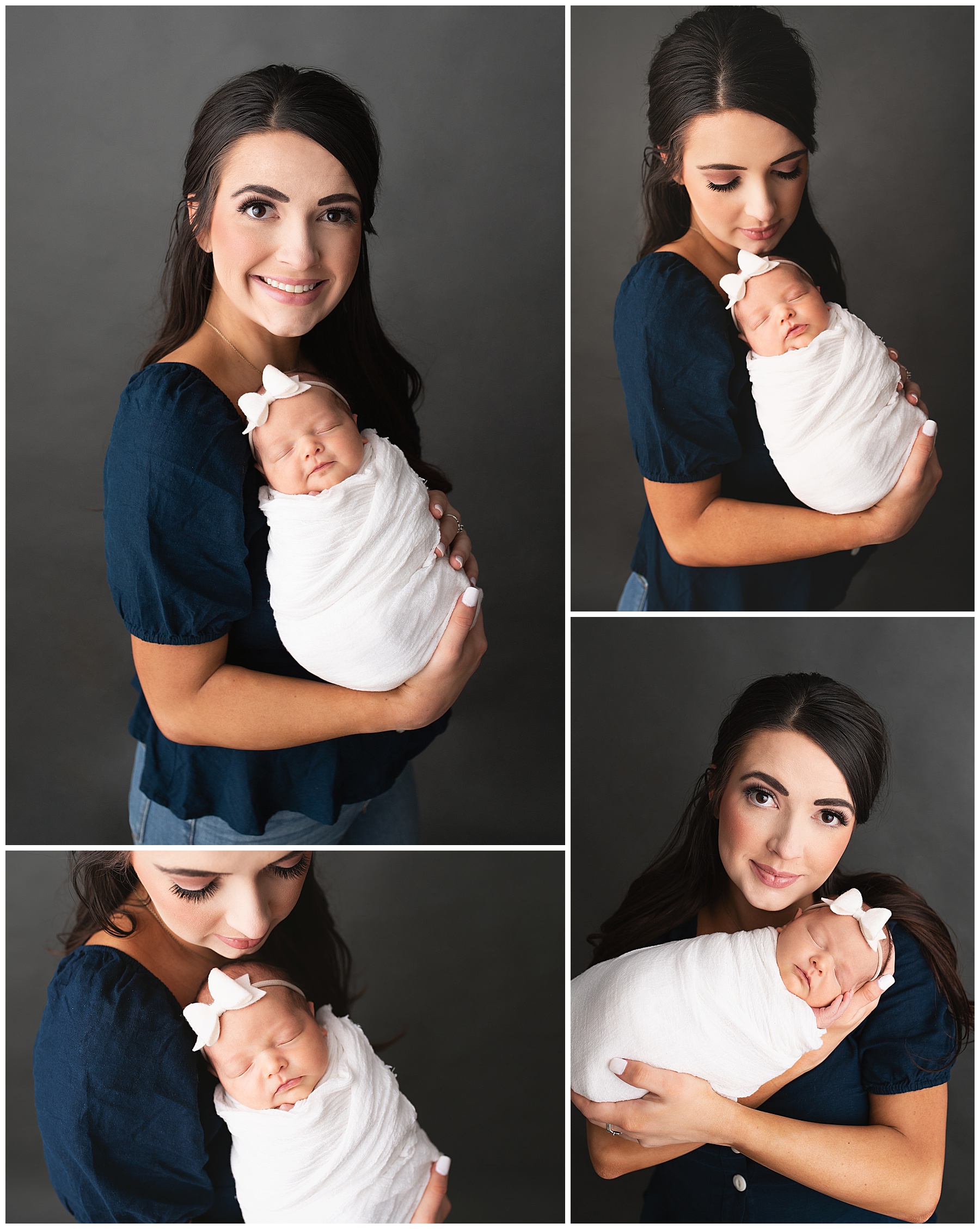mom and her newborn baby girl during his newborn session