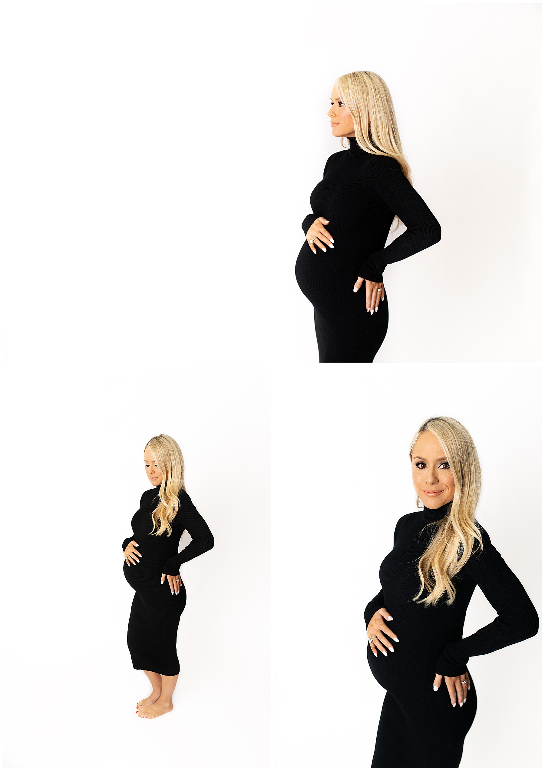 stunning pregnant mom in the studio for maternity photos