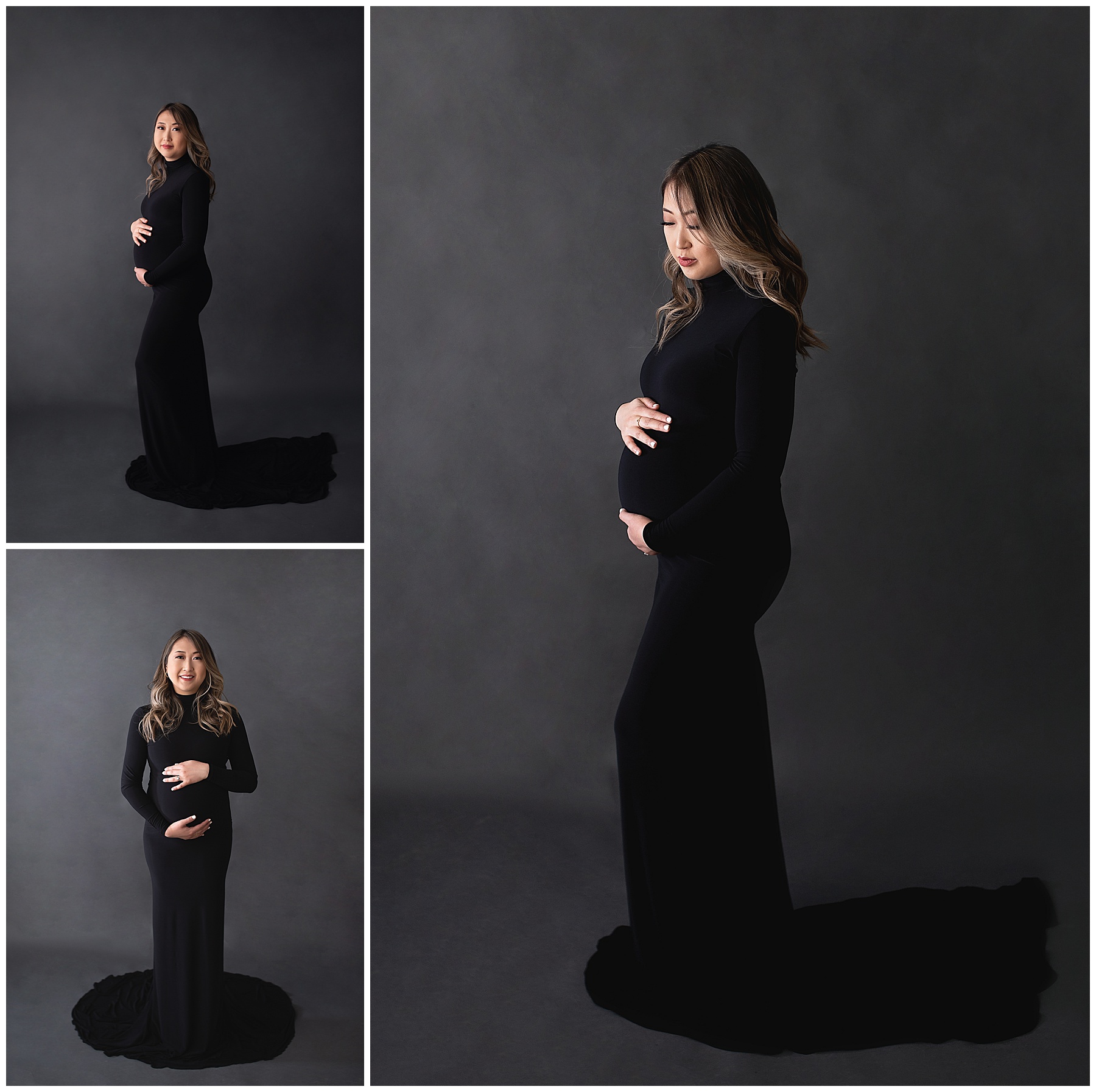 mom to be in the studio for maternity photos