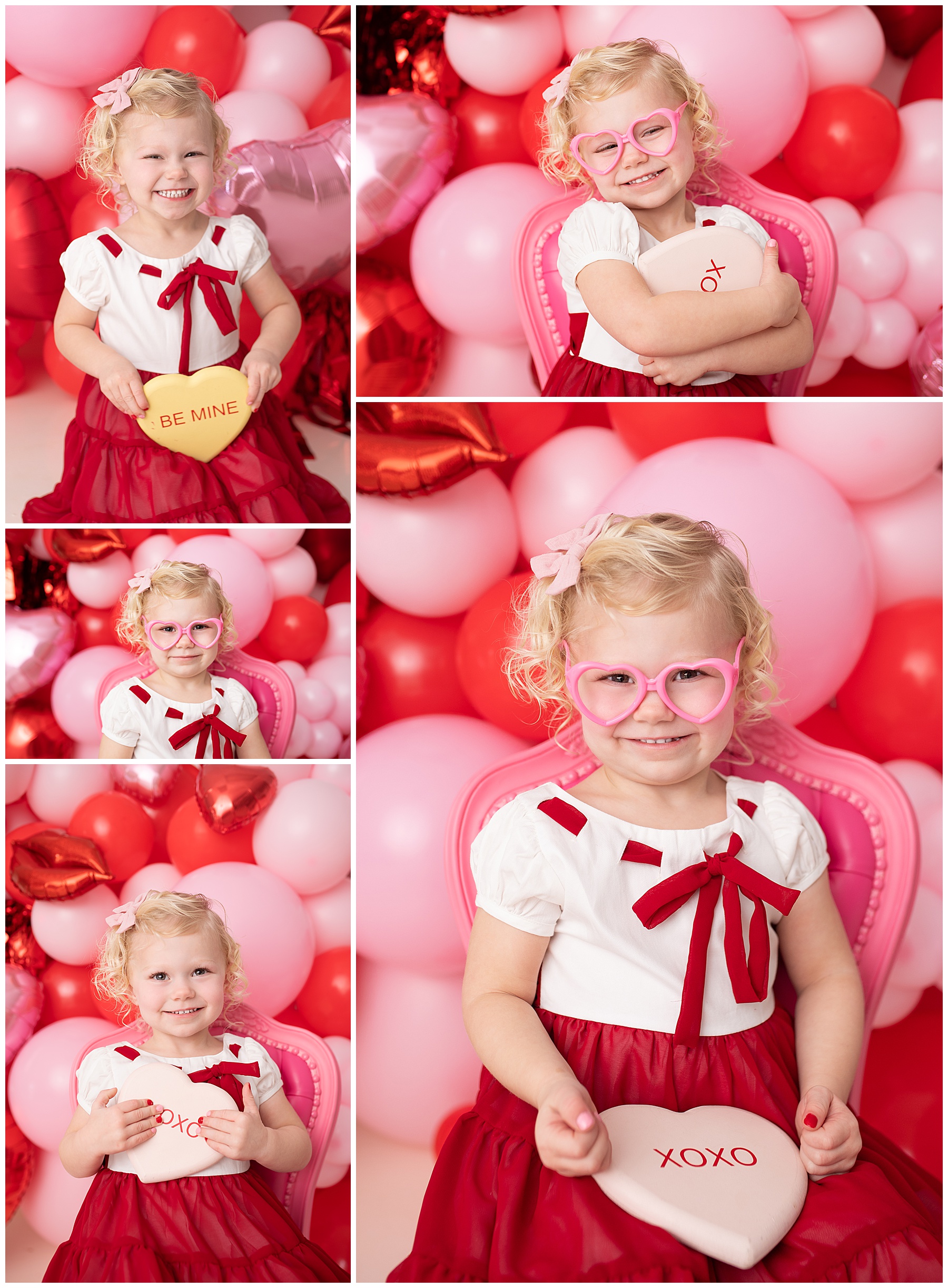 happy little girl being a perfect Valentine